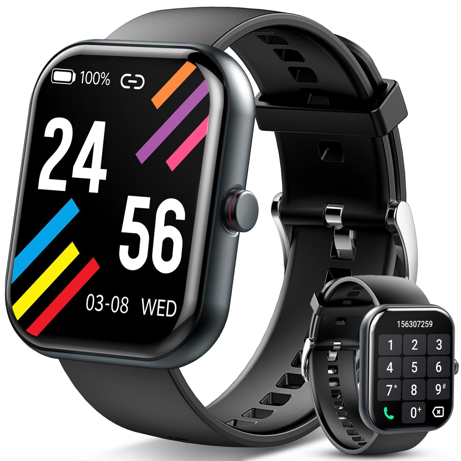 Ganopterygon Smart Watch For Men & Women, 1.91 '' Fitness Tracker With Answer/Make Calls, Ip68 Waterproof, 110+ Sports Modes, He