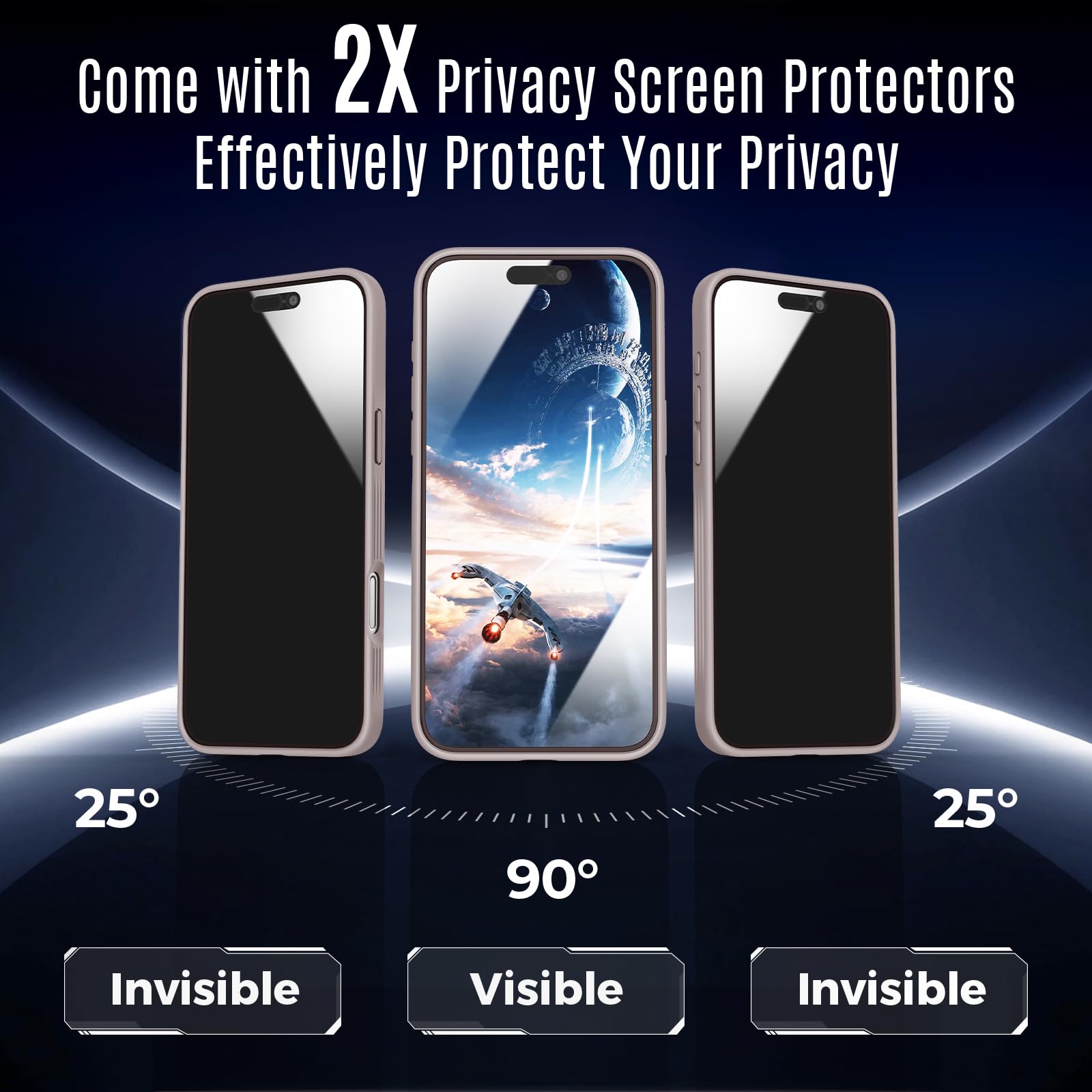Symcele Designed For Iphone 16 Case, Compatible With Magsafe, With Privacy Screen Protectors X2, [Camera Protection] [15Ft Drop