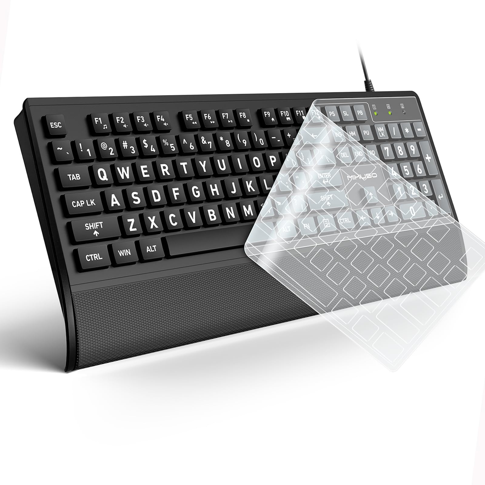 Large Print Computer Keyboard,High Contrast Big Letter for Seniors Visually