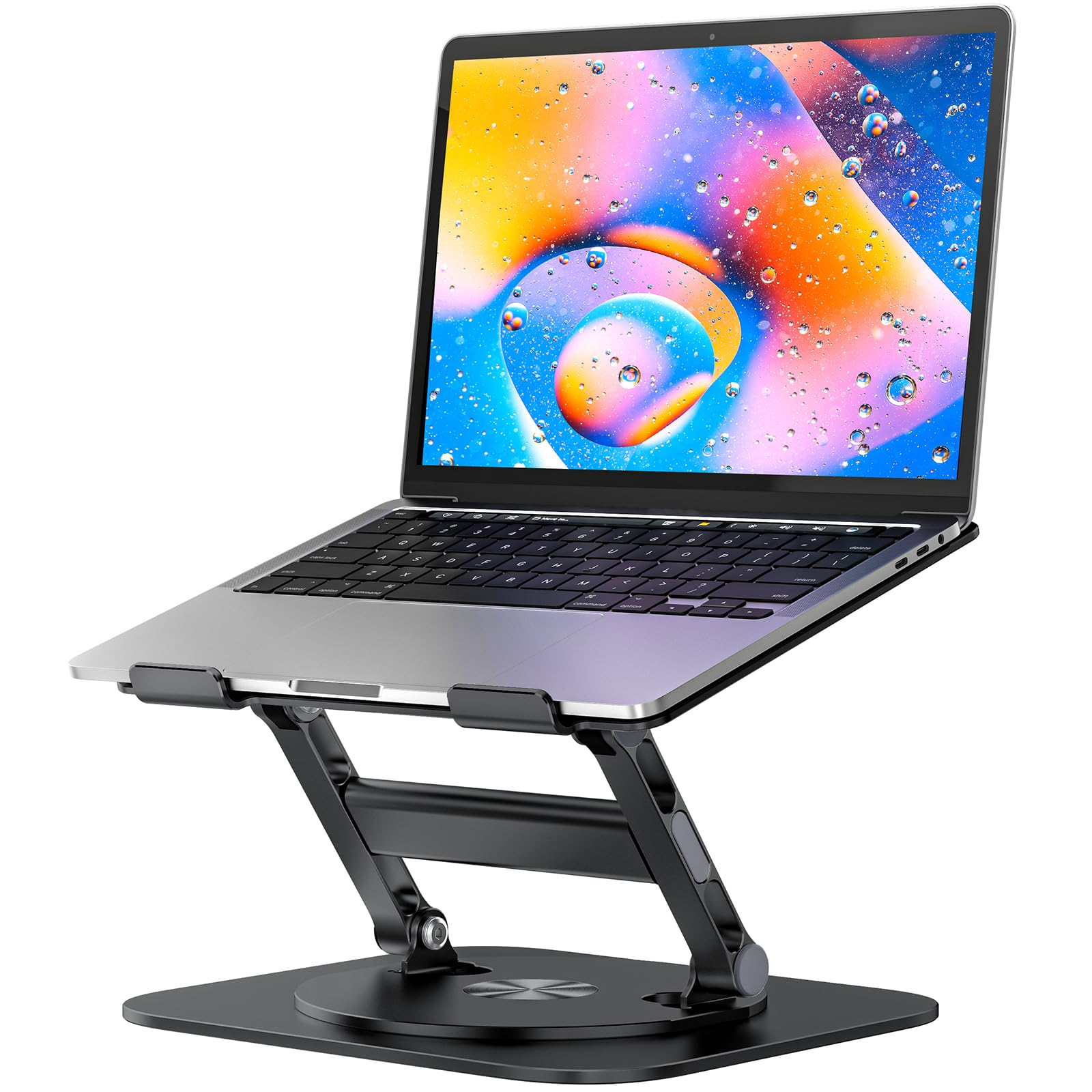 Mchose Laptop Stand, H Design Stable Computer Stand, Ergonomic Laptop Riser With 360 Rotating Base, Notebook Stand Compatible Wi