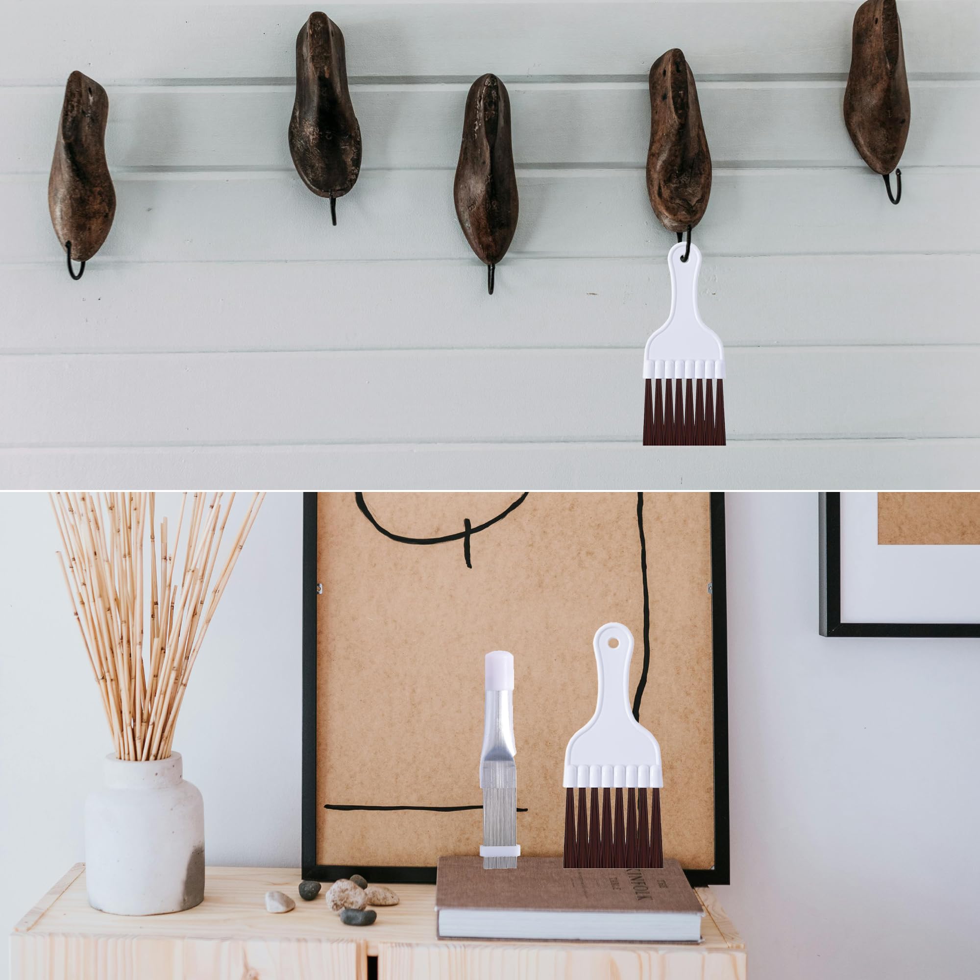 Lonchdan 2Pcs Air Conditioner Fin Comb Cleaner Kit Ac Coil Cleaning Brush Condenser Fin Straightener Ac Evaporator Comb Radiator