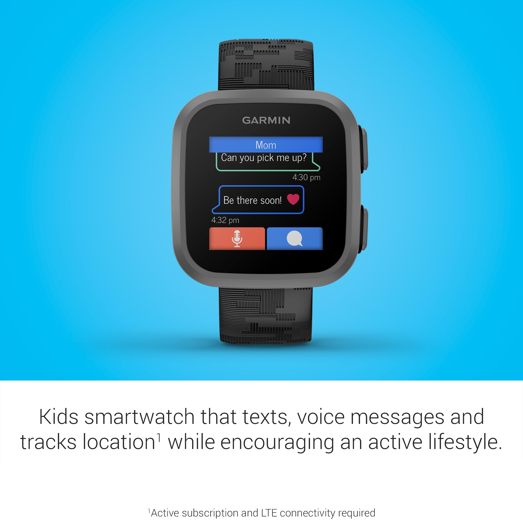 Garmin Bounce, Kids Smartwatch, Two-Way Text And Voice Messaging, Location Tracking, Black Camo