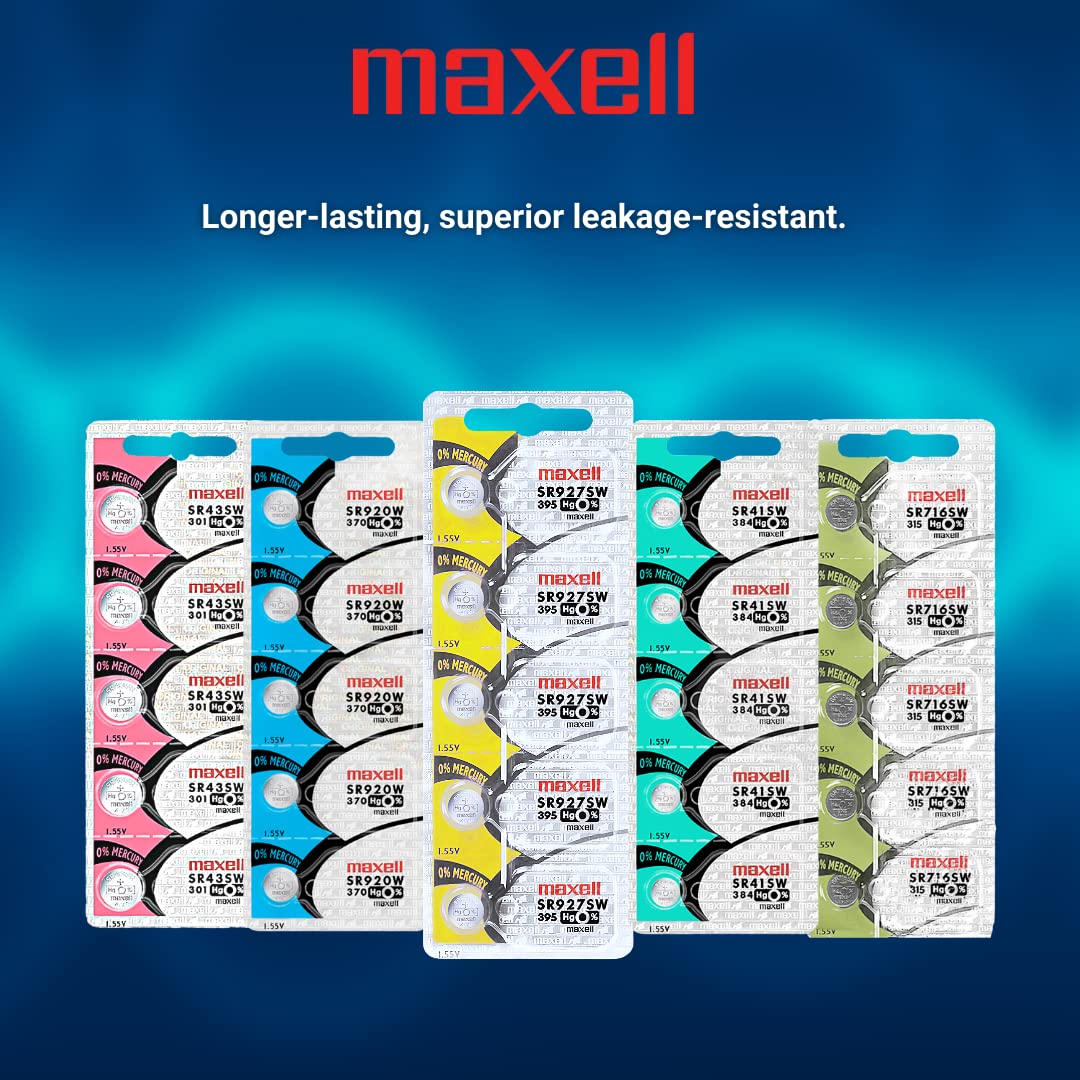 Maxell Sr927Sw 395 D395 Sr57 Sr927 Silver Oxide Watch Battery