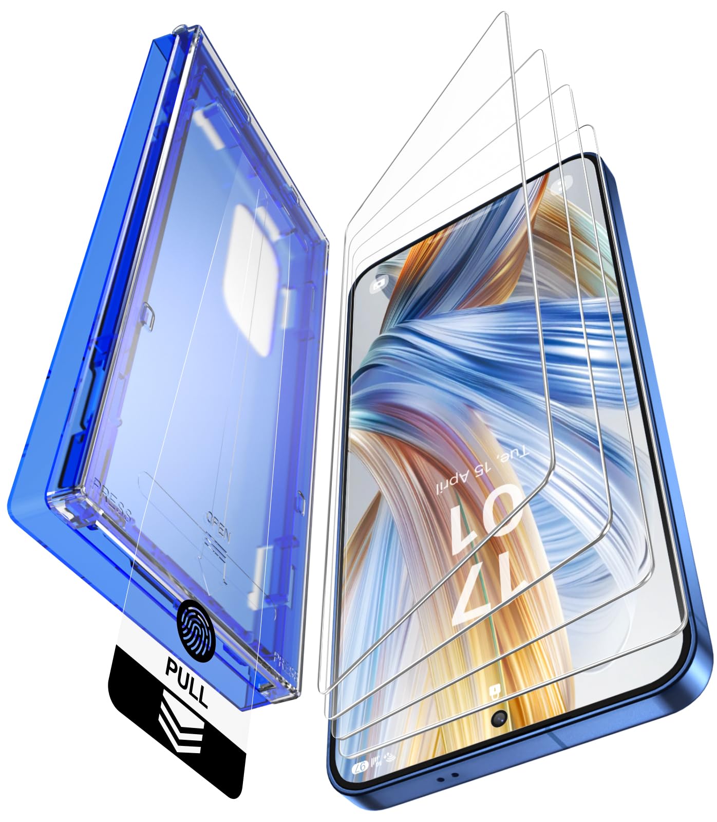 Ez-Glaz-4 Pack For Galaxy S25/ S24 [6.2''] Screen Protector, 100% Fingerprint Unlock, 9H+ Hardness Military Grade Shatterproof L