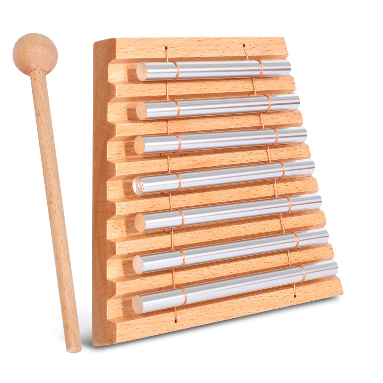 LIEKE 7 Tone Hand Chime Instrument Meditation Chime Mindfulness Bell with Nice Tone For Yoga Meditation Sound Healing Teachers 