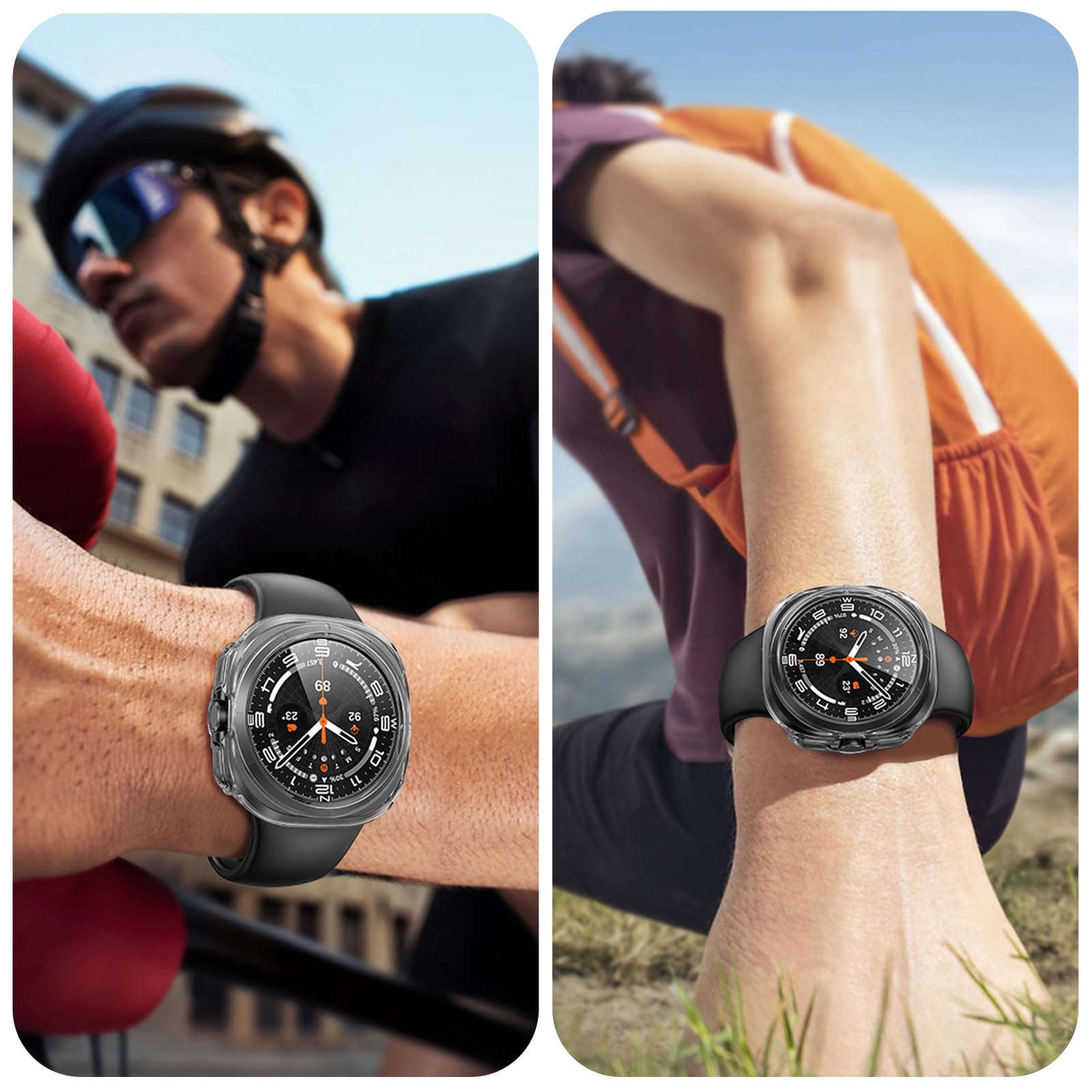 Misxi 2 Pack Hard Pc Case With Screen Protector Tempered Glass For Samsung Galaxy Watch Ultra 47Mm, Scratch Resistant Anti Slip