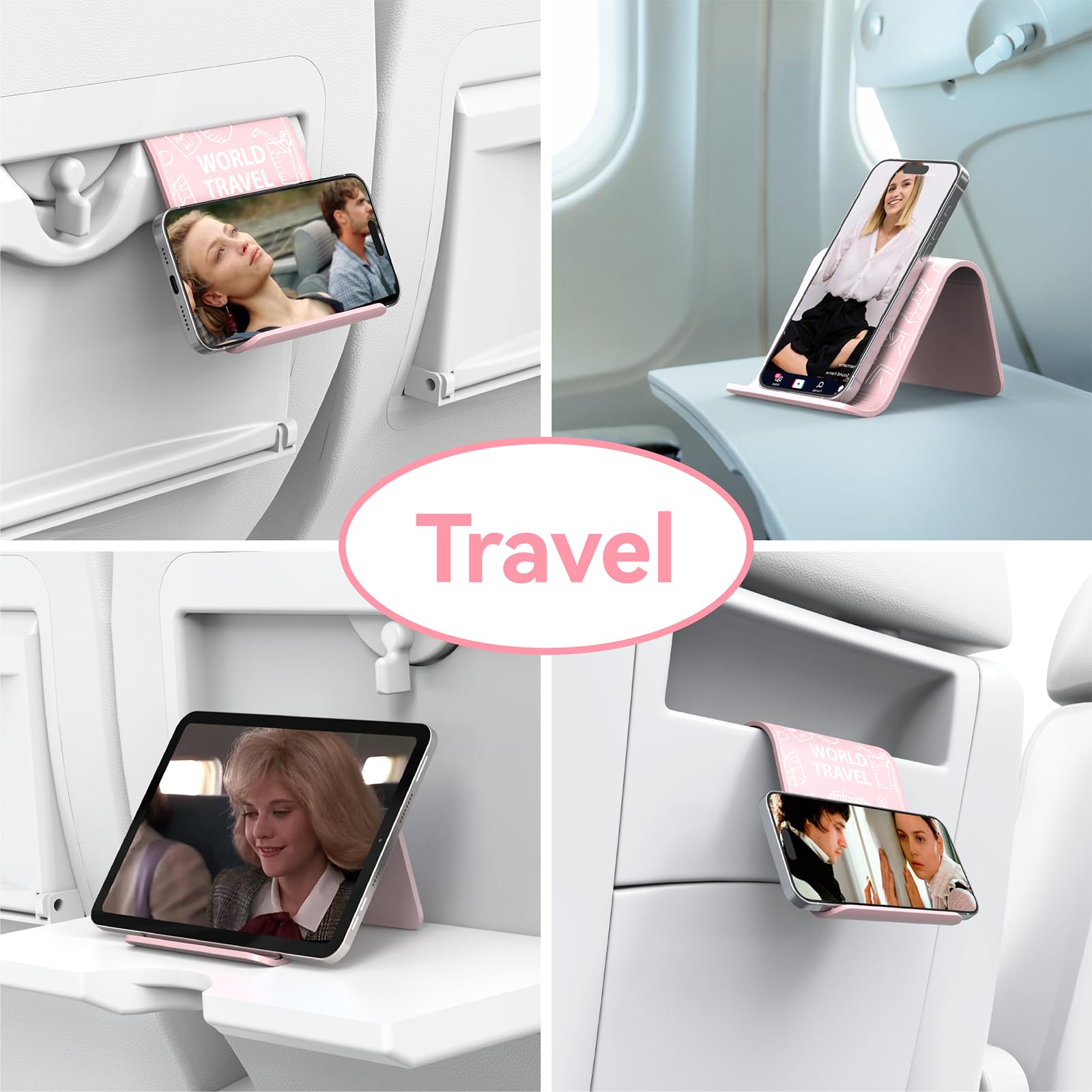 Huogantom Airplane Phone Holder Mount, Travel Essentials Flexible Phone Holder, Airplane Tablet Holder For Flying, Desk, Compati