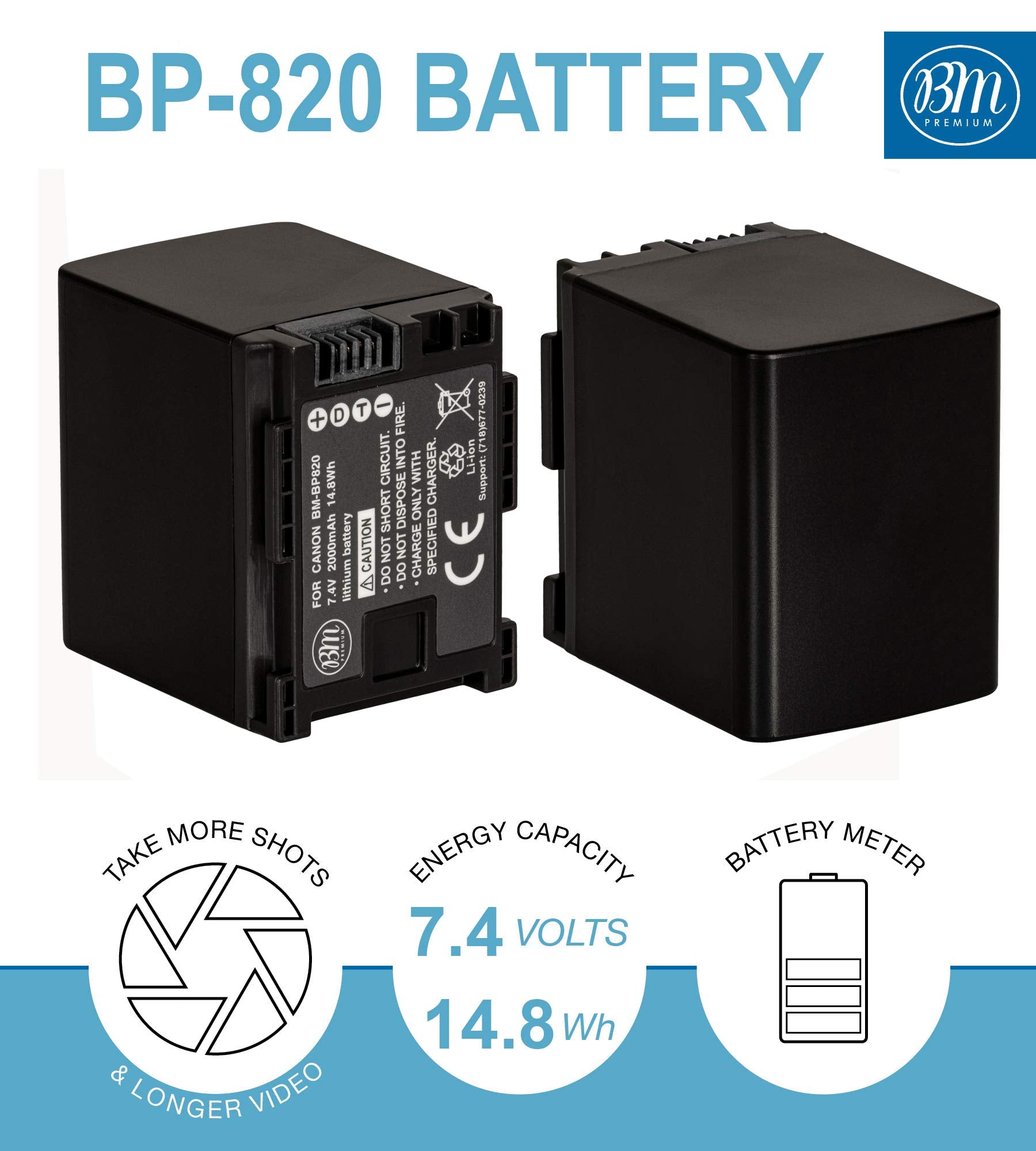 Bm 2 Bp 820 Batteries And Dual Battery Charger For Canon Vixia Hf G50, Hf G60, Hf G70, Xa40, Xa45, Xa50, Xa55, Hfg30, Hfg40, Hfm