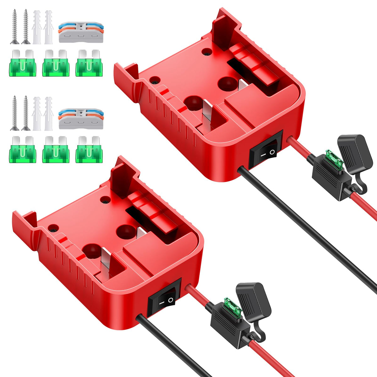 Koezeoi 2 Packs Power Wheel Adapter For Milwaukee M18 Battery Adapter 18V Power Wheel Battery Converter Kit With Fuse & Switch &