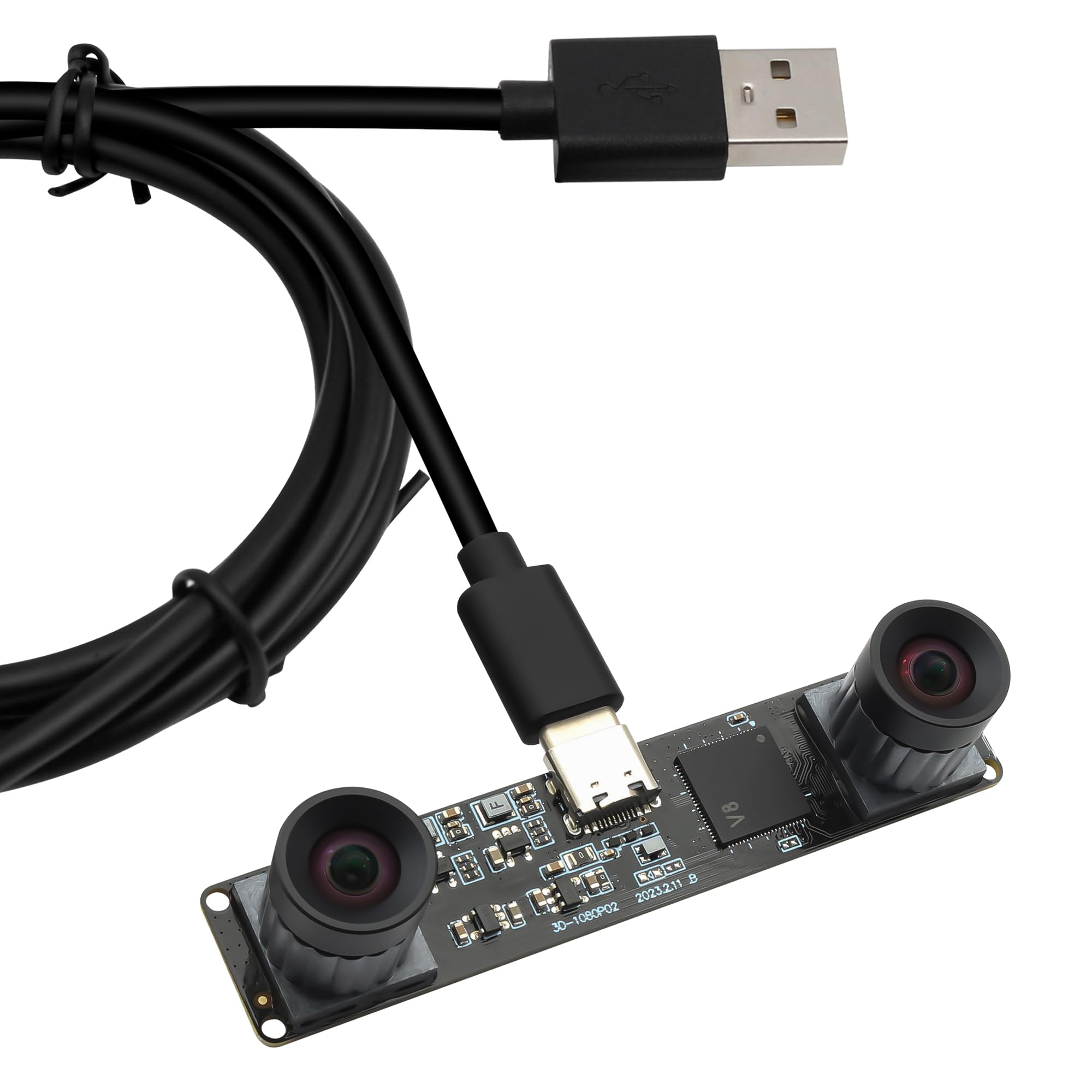 SVPRO 1080P 60FPS USB Camera Module with Dual M12 Lens Sync 3840x1080 UVC Computer Vision 3D Stereo Camera for Face Recognition 