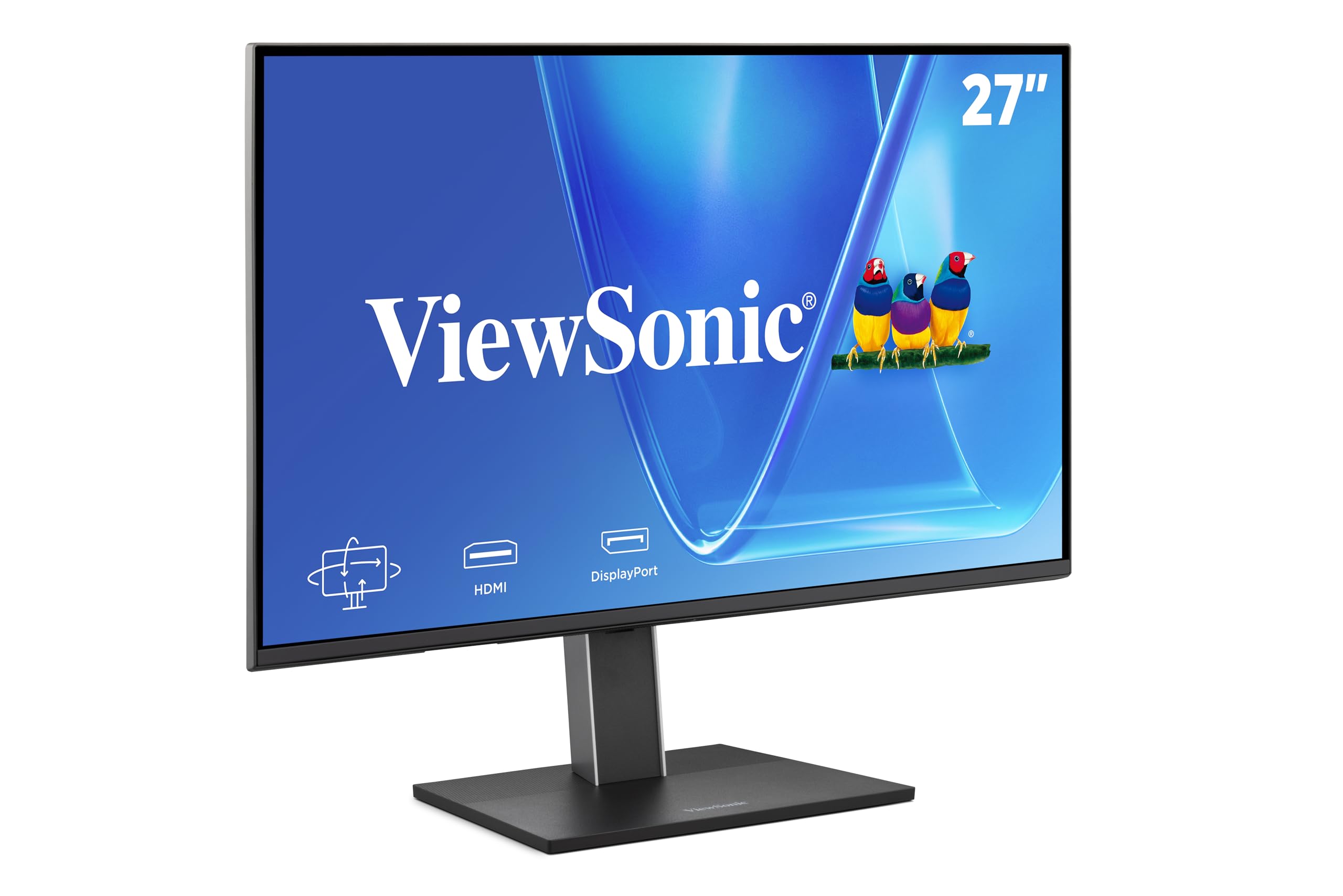 ViewSonic VG2751 27 Inch 1080p Monitor, IPS Display with 100Hz for Smooth Home and Office Productivity, Full Ergonomic Adjustabi