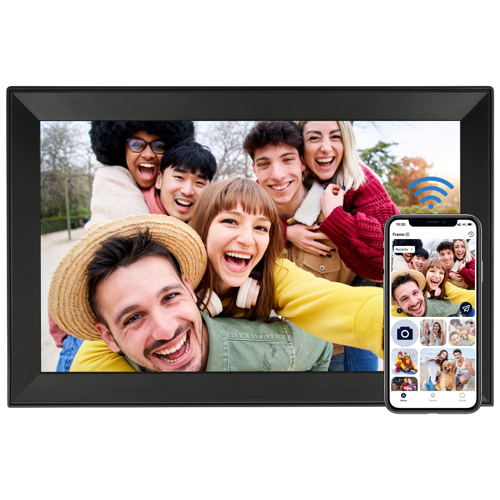 Aeezo 15.6 Inch Wifi Digital Picture Frame, Full Hd Touchscreen Smart Digital Photo Frame With 32Gb Storage, Auto Rotate, Easy Setup To Share Photos Or Videos Via Aimor App, Wall Mountable