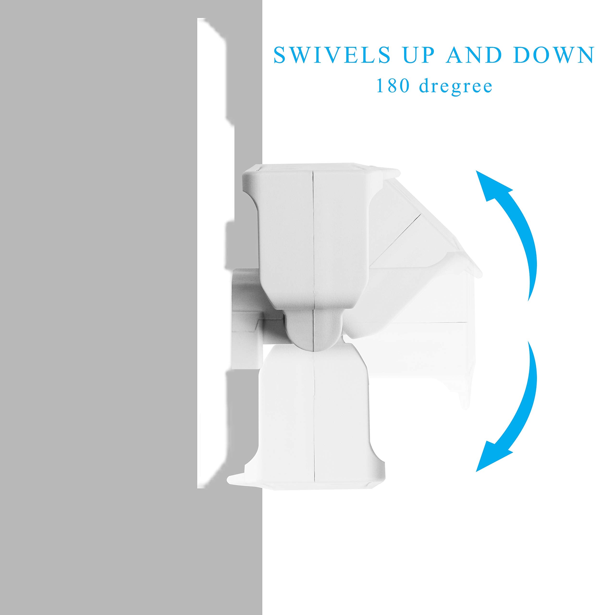 3 Outlet Swivel Wall Adapter, Grounded 180 Degree Electrical Plug Adapter, 3-Prong Outlet Tap, Ground Adapter Plug, Indoor Rated