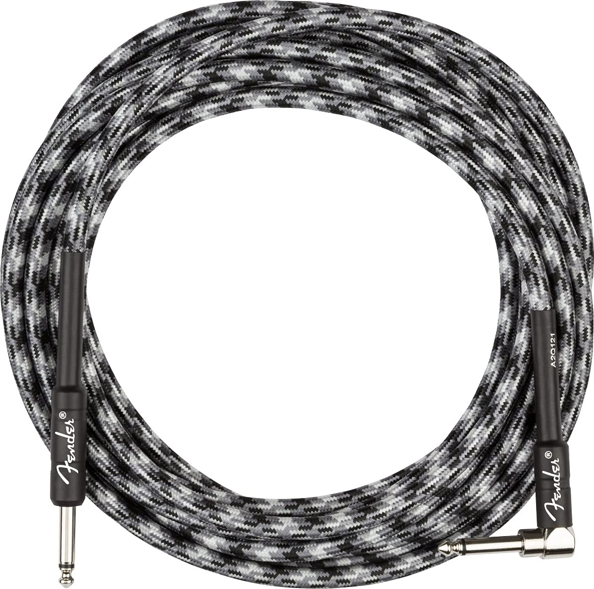 Fender Professional Instrument Cable 18.6Ft Straight Angle Winter Camo   1 Pack