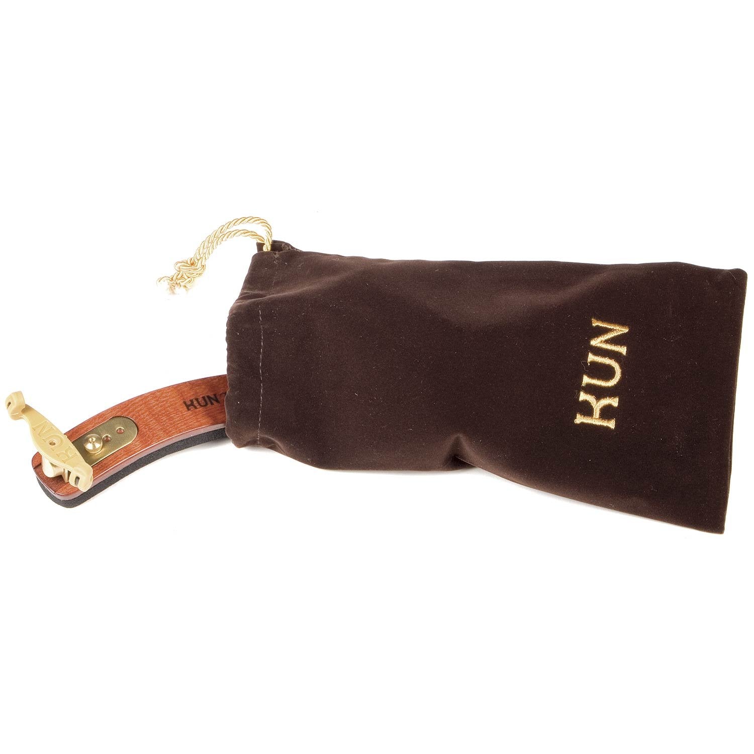 Kun Bravo 4/4 Violin Shoulder Rest   Hardwood With Brass Fittings