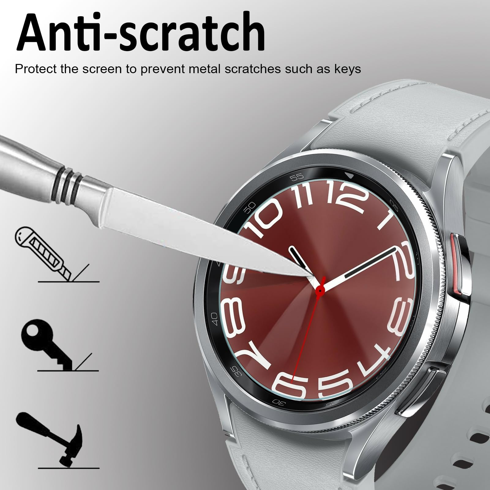 Spguard [4 Pack] For Samsung Galaxy Watch 6 Classic 43Mm Screen Protector,Tempered Glass Protective Film Cover Accessories For G