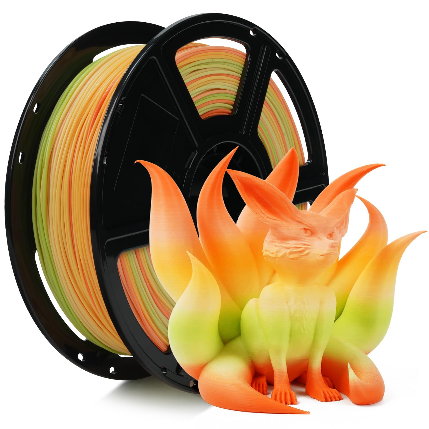 FLASHFORGE Rapid PLA Gradient Filament 1.75mm Rainbow Corals, Transform Colors Smoothly & Fast, High Flow Speedy 3D Printer Fila