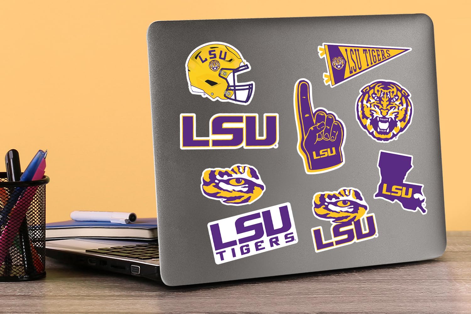 Lsu 50Ct Vinyl Large Deluxe Stickers Variety Pack   Laptop, Water Bottle, Scrapbooking, Tablet, Skateboard, Indoor/Outdoor   Set