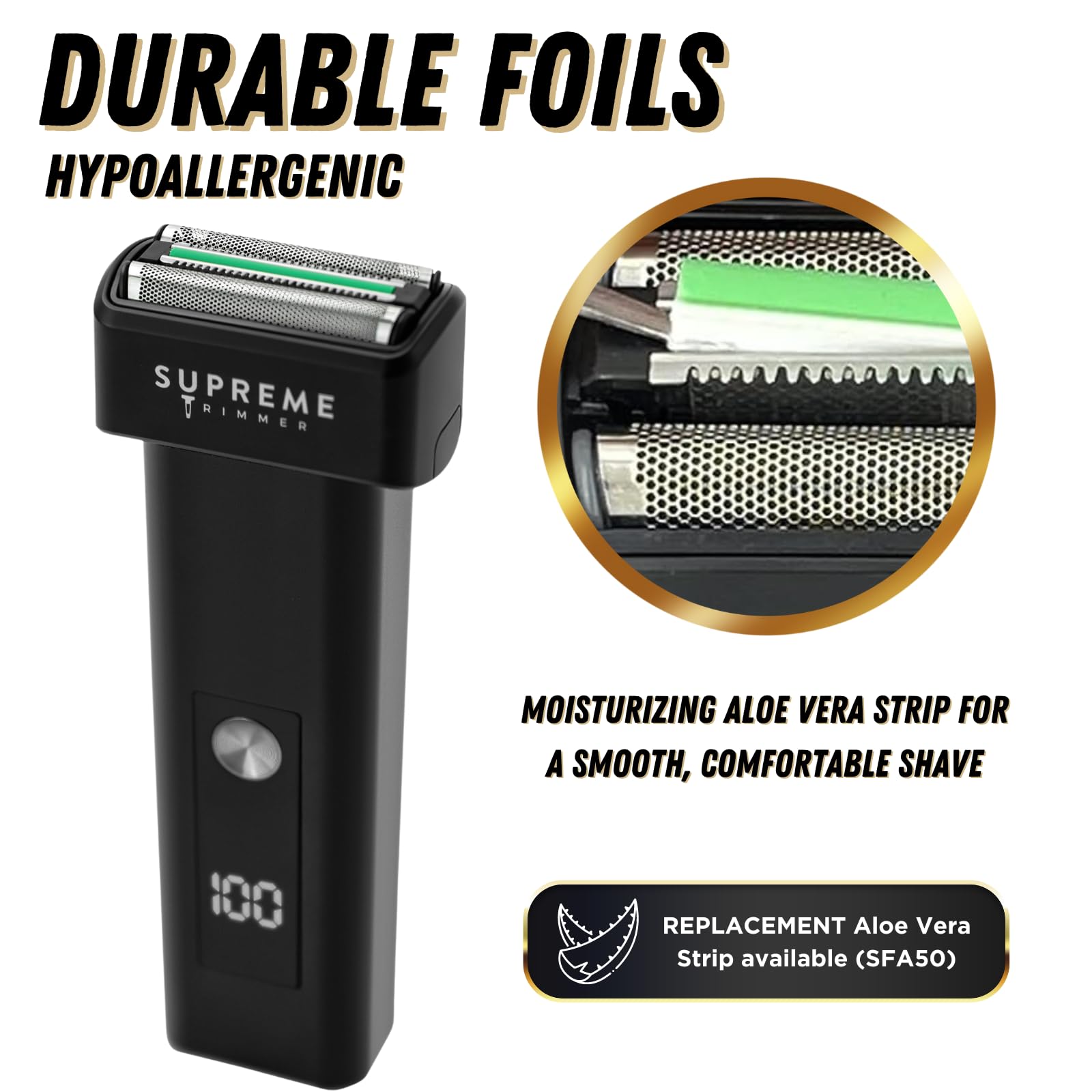 Supreme Trimmer T Fader Foil Shaver | 120 Min Run Time Usb C Electric Razor | Waterproof Ipx6 Shaver For Barber Or Home Use | St