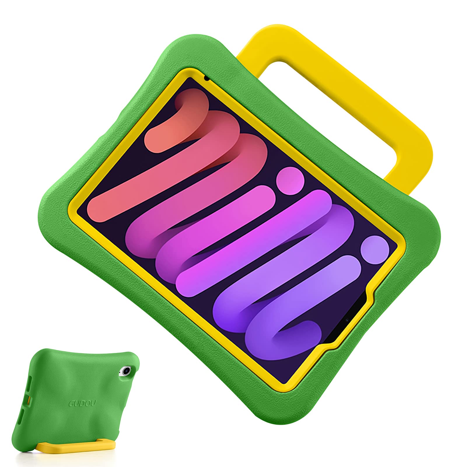 Leijue Kids Case For 2021 Ipad Mini 6, Light Weight Heavy Duty/Shockproof/Drop Proof With Handle/Kickstand, Child Friendly Prote