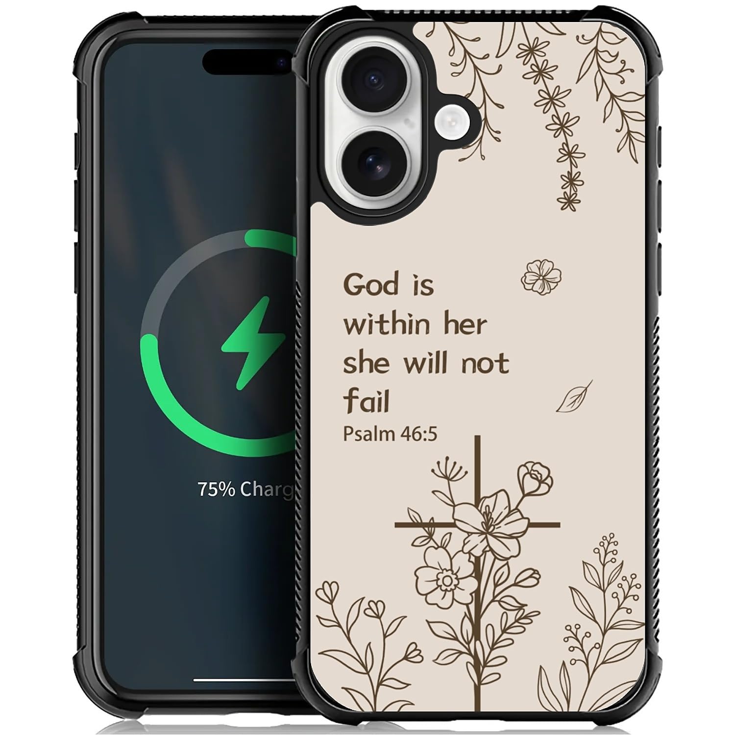 Deaorew for iPhone 17 Case | Compatible with MagSafe | Classic Slim Cover Design | Biblical Floral Cross