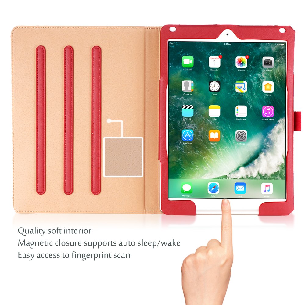 Procase For Ipad 9.7 Inch Ipad 6Th/5Th Generation Case 2018 2017/Ipad Air 2/Air 1 Case, Premium Leather Folio Corner Protection