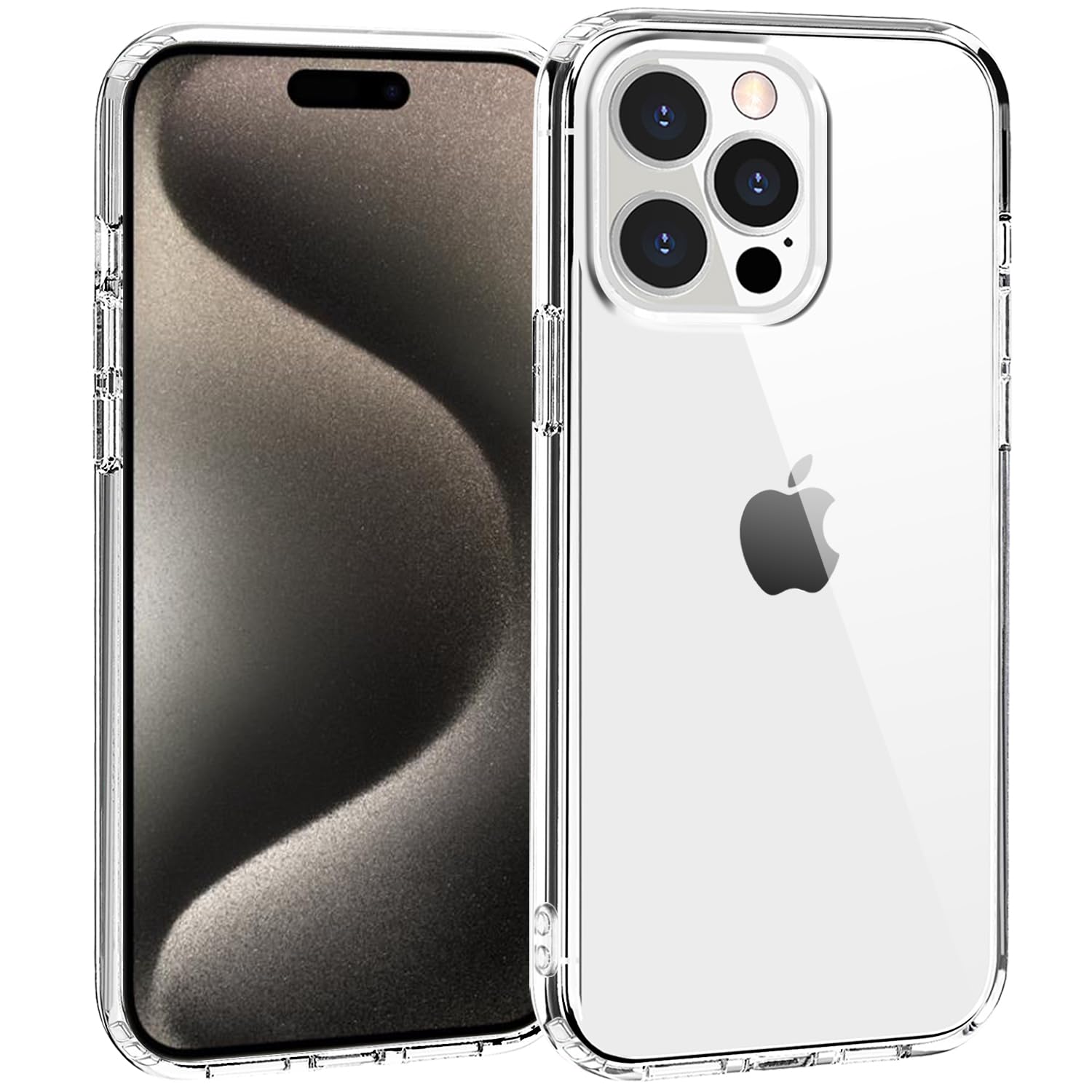 Tenoc Phone Case Compatible With Iphone 15 Pro, Clear Case Non Yellowing Protective Bumper Hard Back Cover For 6.1 Inch