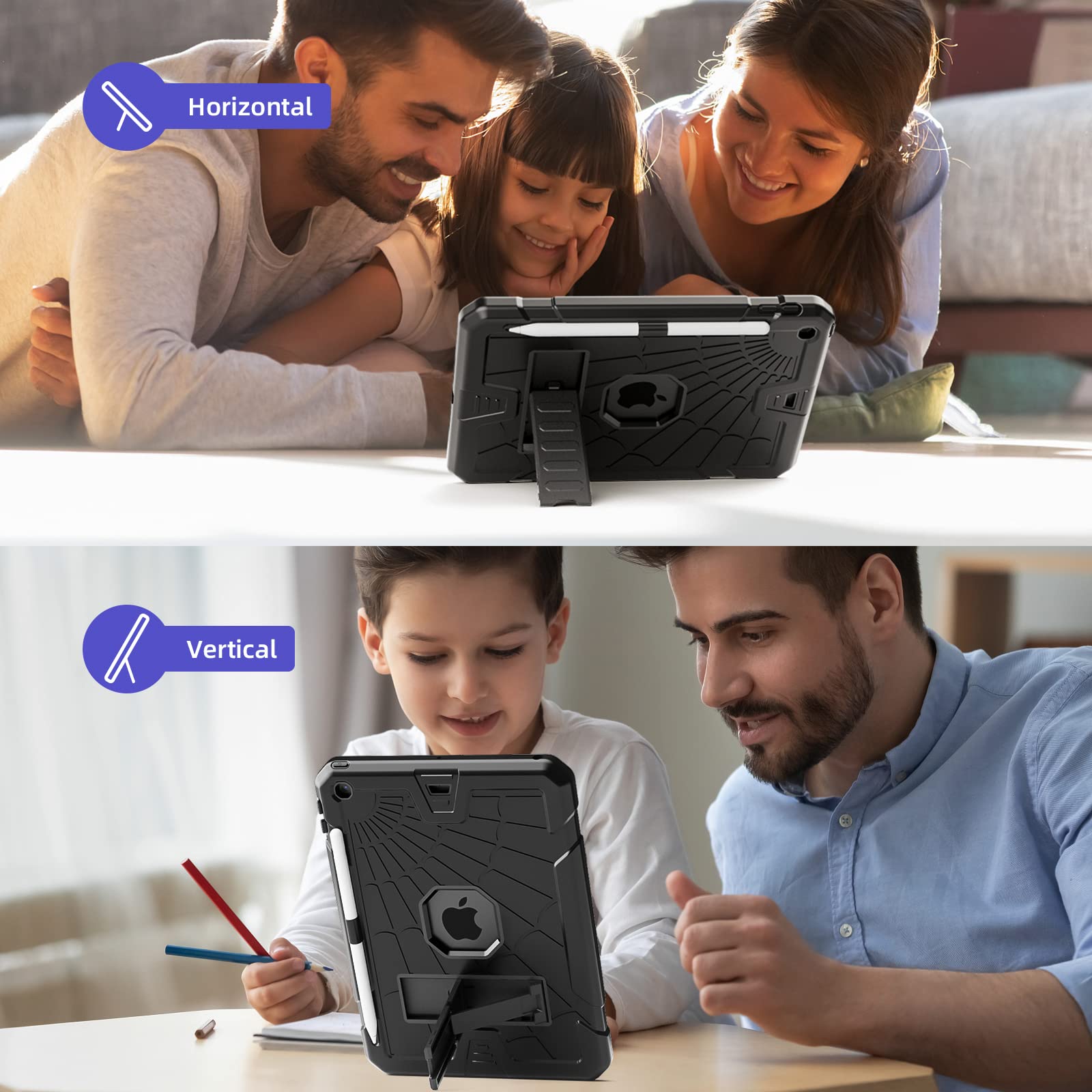 Sibeitu Ipad 9.7 Case With Pencil Holder 2018/2017 | Ipad 6Th Generation Cases With Stand | Ipad 5Th Generation Case For Kids |