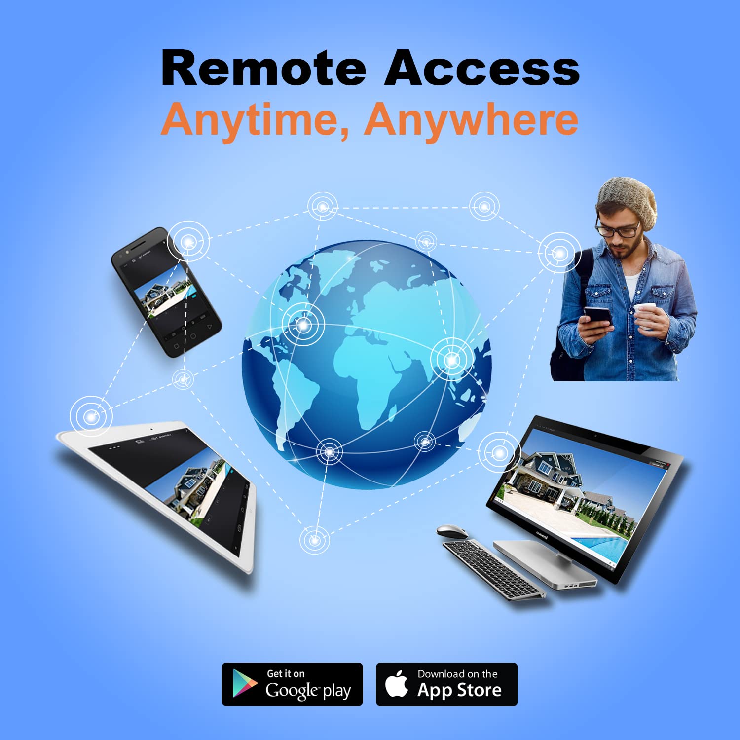 101Av 16Ch Security Camera System Hybrid Hd H.265/H.264 5In1 Dvr/Nvr, Hd Tvi/Cvi/Ahd/Ip, Hdmi/Vga Video Out, Phone Apps For Home & Office, Work W/ 5Mp Lite Analog & 8Mp Lite Ip Camera, 2Tb Hdd(No Poe)