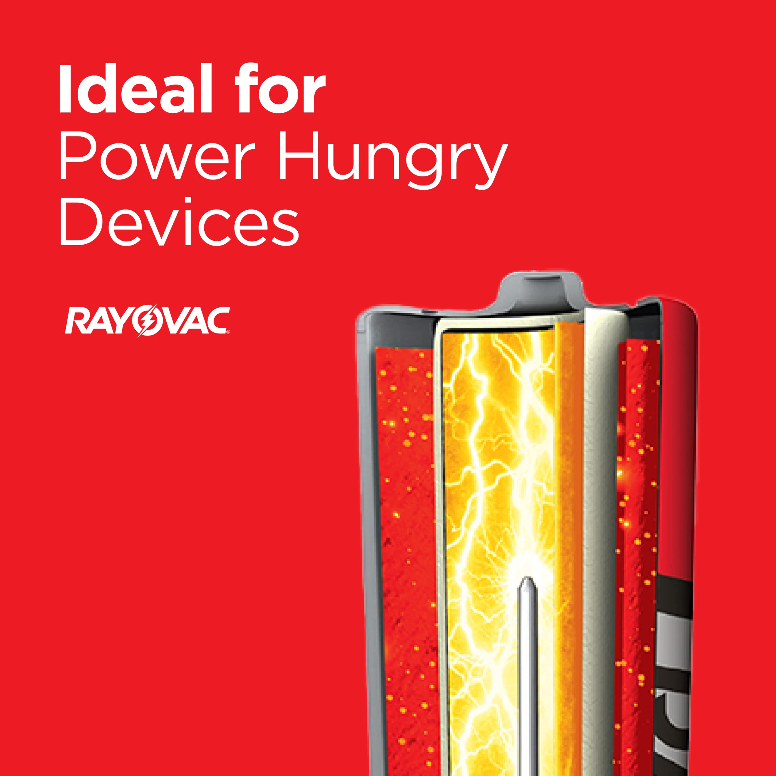 Rayovac Fusion Aaa Batteries, Premium Alkaline Triple A Batteries (30 Battery Count) Red, Silver