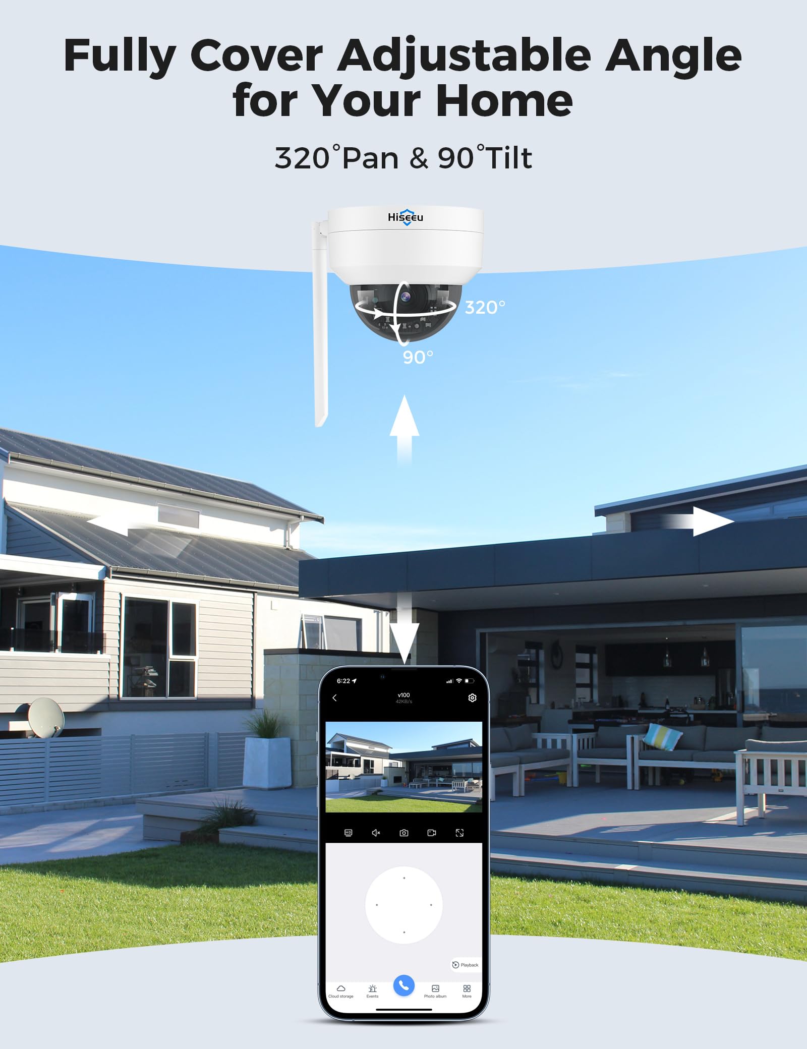 [3Tb Storage] Hiseeu Security Cameras Wireless Outdoor System With 15'' Lcd Monitor 10Ch Nvr,5Mp Ptz Dome Security Cameras Syste