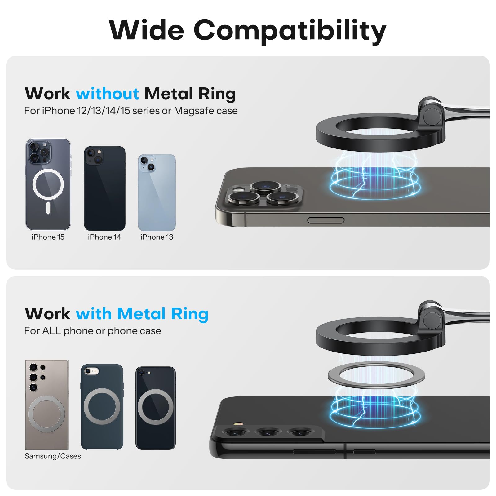 Omoton 360Rotating Magnetic Airplane Phone Holder Mount, For Magsafe Airplane Travel Essentials Accessories, Adjustable Foldable