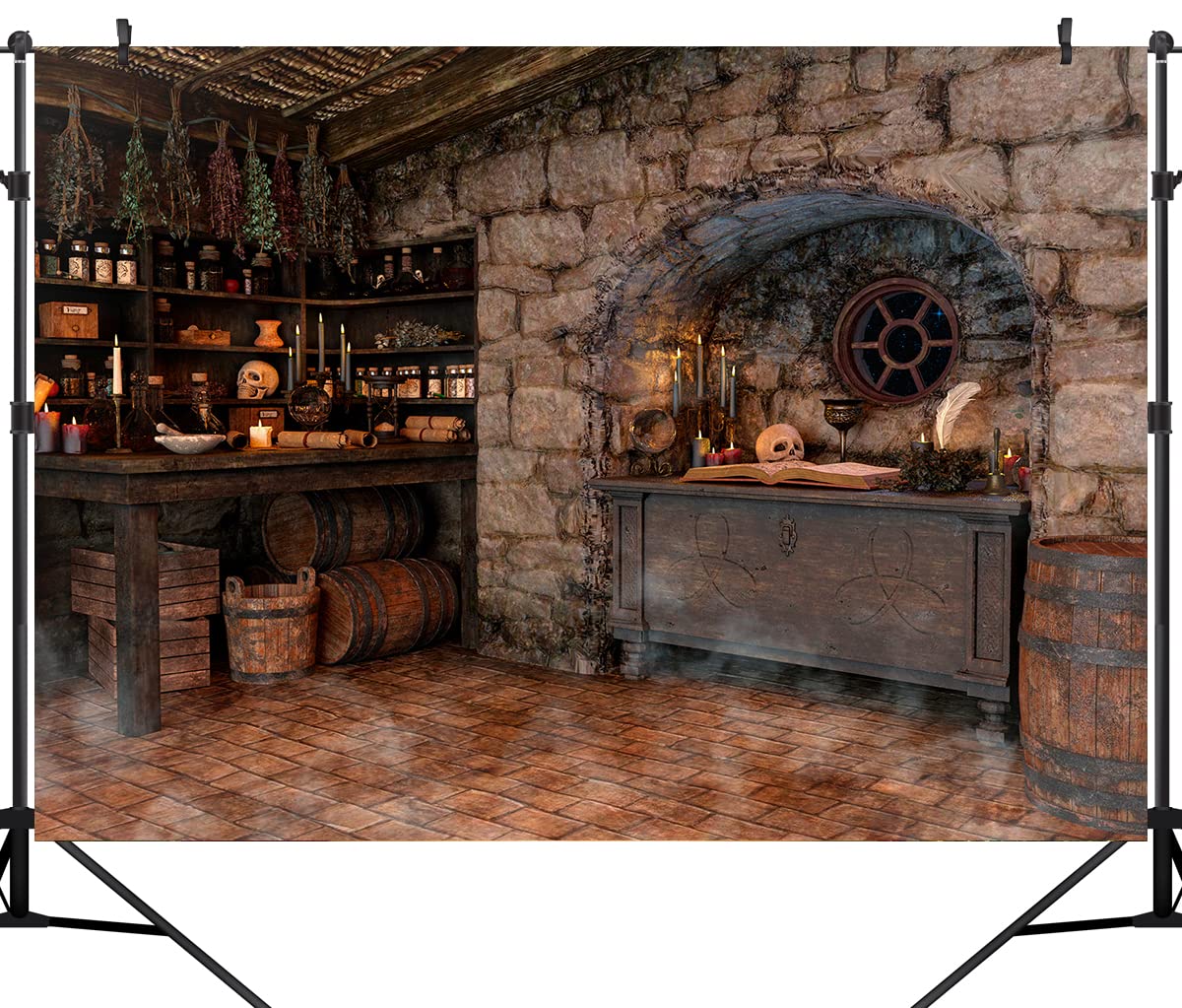 Halloween Magic Photography Backdrop Witch'S Kitchen Themed Spooky Retro Party Background Mid Century Vintage Decorations Portra