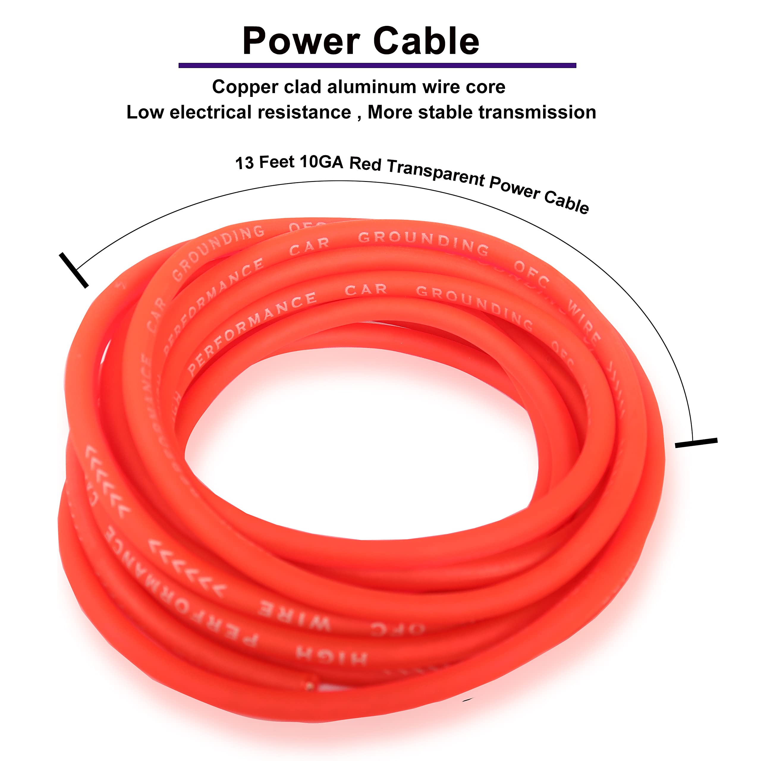 Xmsjsiy Car Audio Wiring Kit Amplifier Cable Kit 1500 Watts Car Stereo Subwoofer Installation With Fuse For Car Truck Motorcycle