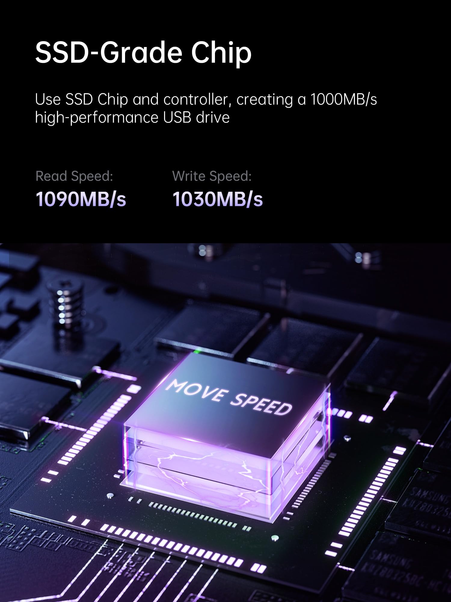 Move Speed 1Tb Usb C Flash Drive, 1090Mb/S Read Write Speed, Usb 3.2 Gen2+Type C Dual Interface Ssd Usb Drive With Keychain Leat