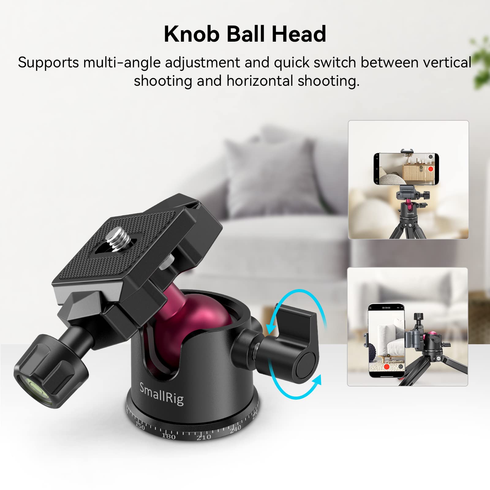 Smallrig Mini Tripod For Camera, Updated Desktop Tabletop Tripod With Arca-Type Compatible Qr Plate, 360 Ball Head And 1/4 Screw