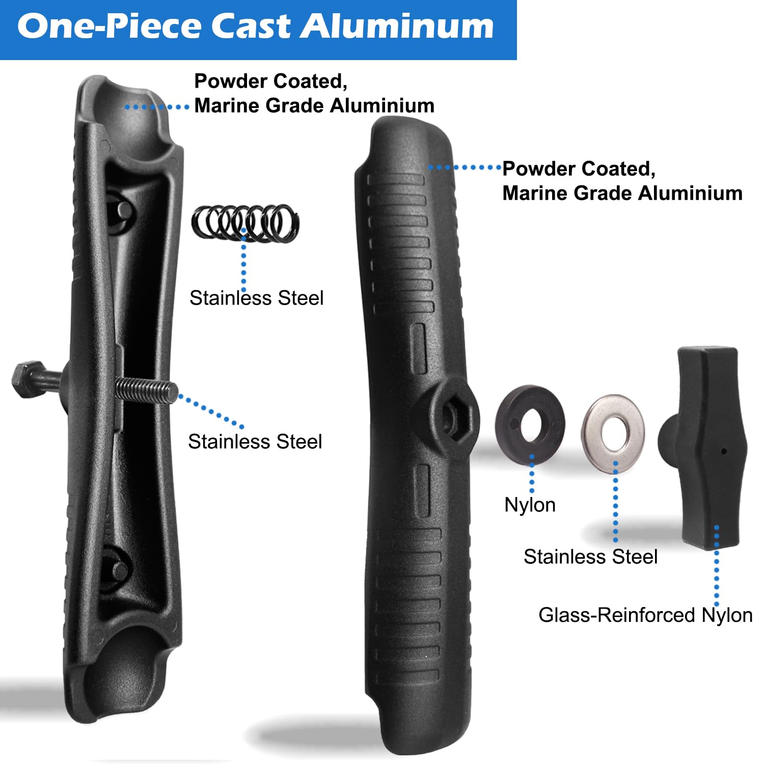 Windfrd Aluminum 9.1'' Long Double Socket Arm For 1.5 Inches/C Size / 38Mm Ball Accessories, Powerful Clamp, Heavy Duty, Compati