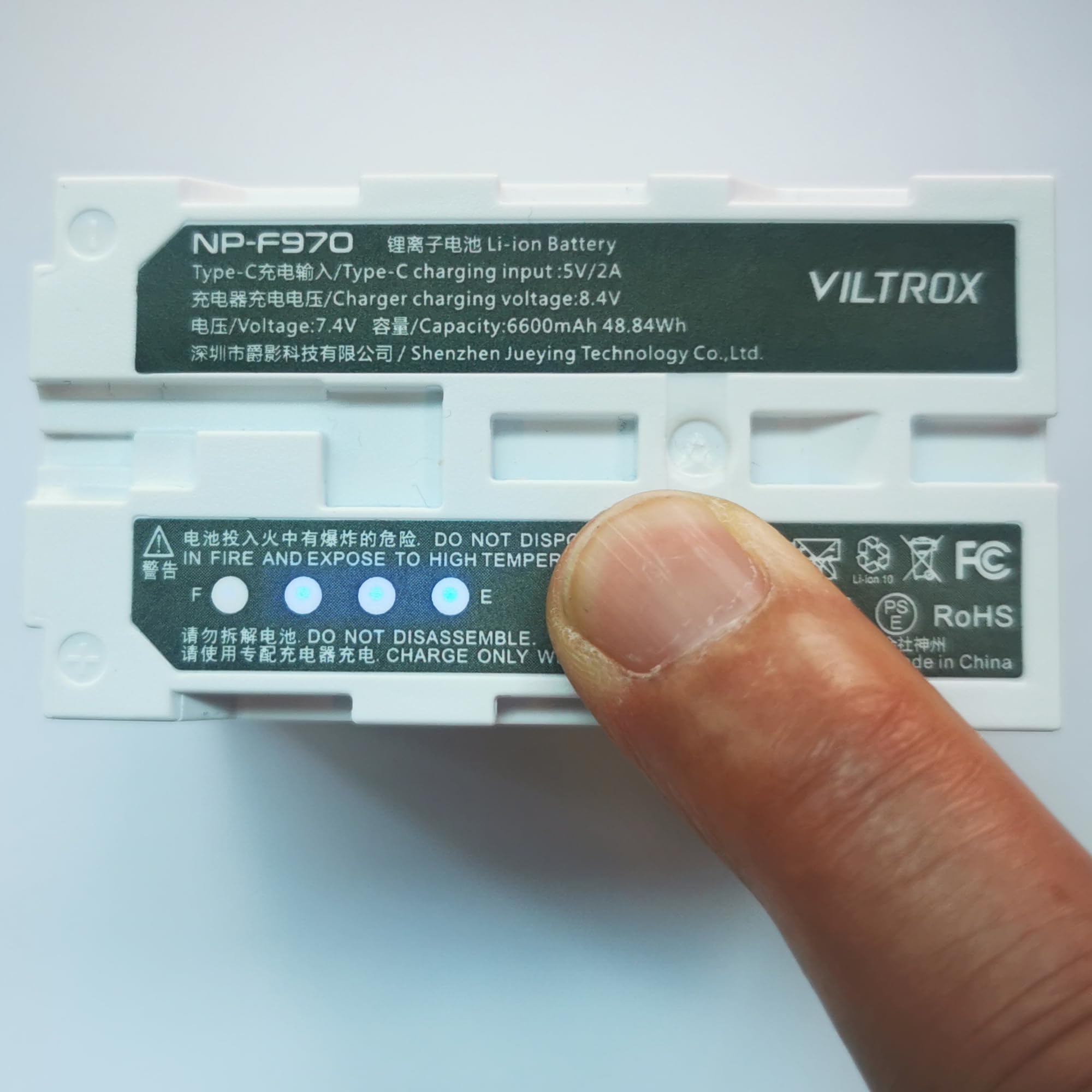 Viltrox Np F970 Battery 7.4V 6600Mah 48.84Wh, Np F970 Battery For Sony Camcorder For Ring Light And Video Light