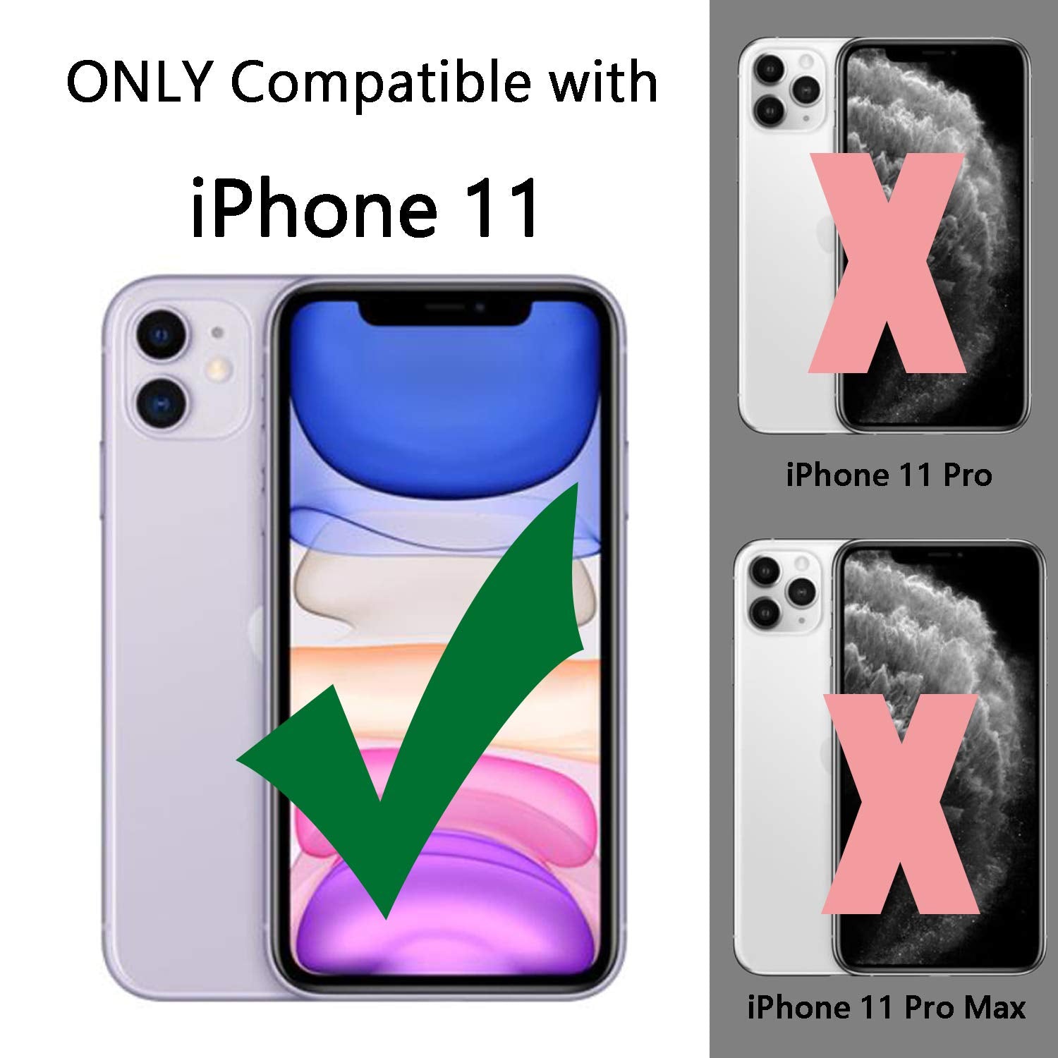 Tenoc Phone Case Compatible With Iphone 11, Gray Case Clear Shockproof Protective Bumper Slim Cover For 6.1 Inch