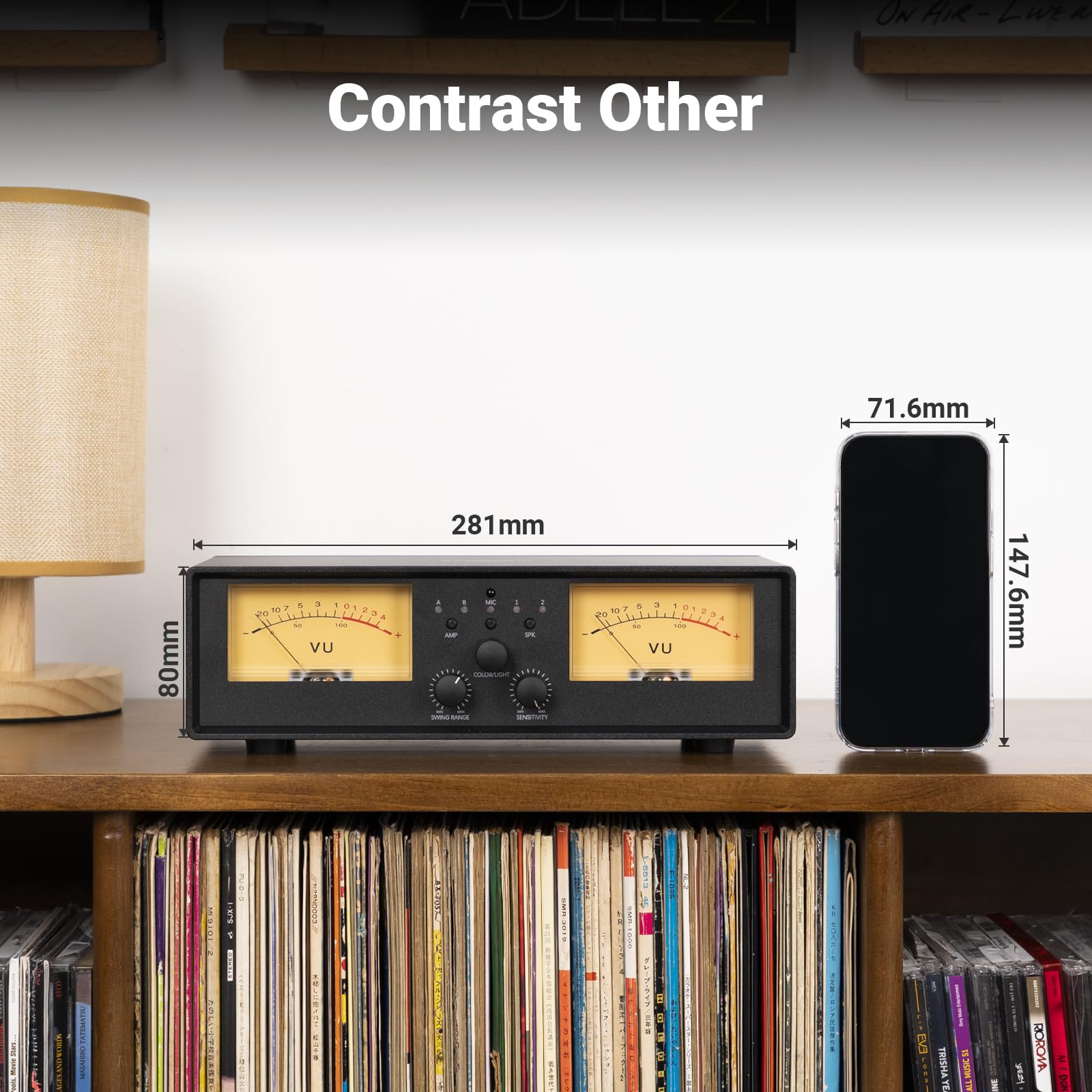 Et30 Vu Meter Amplifier/Speaker Selector, 2 In 2 Out Vintage Switcher, Speaker Selector Switch, With Db Panel Display & Remote C