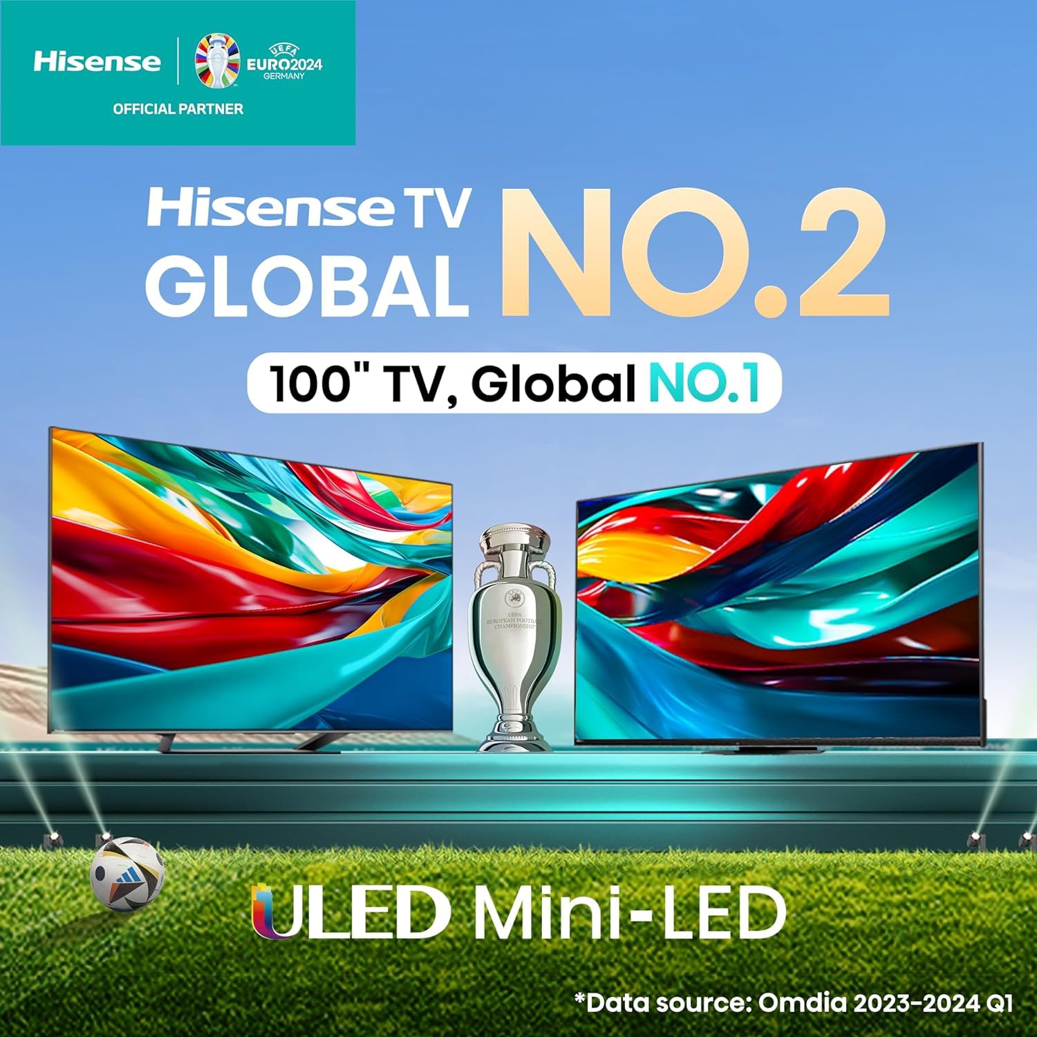 Hisense 55-Inch Class U7 Series Mini-Led Uled 4K Uhd Google Smart Tv (55U7K) - Qled, Native 144Hz, 1000-Nit, Dolby Vision Iq, Fu