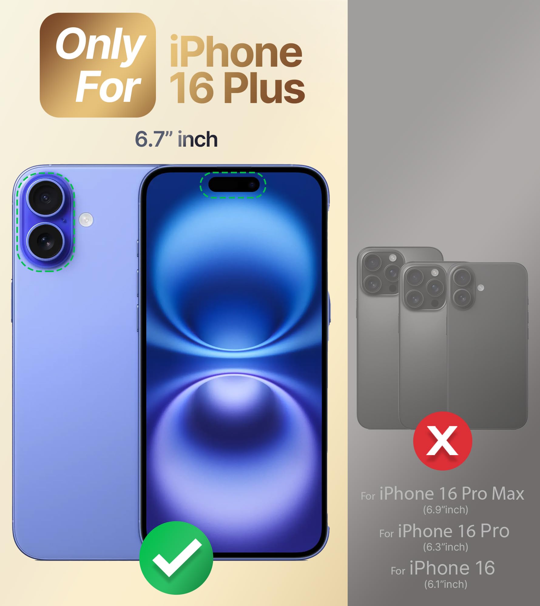 For Iphone 16 Plus Case - Phone Case With Suction Cup Phone Mount [Hands-Free Strong Suction Grip Holder For Selfies And Videos]