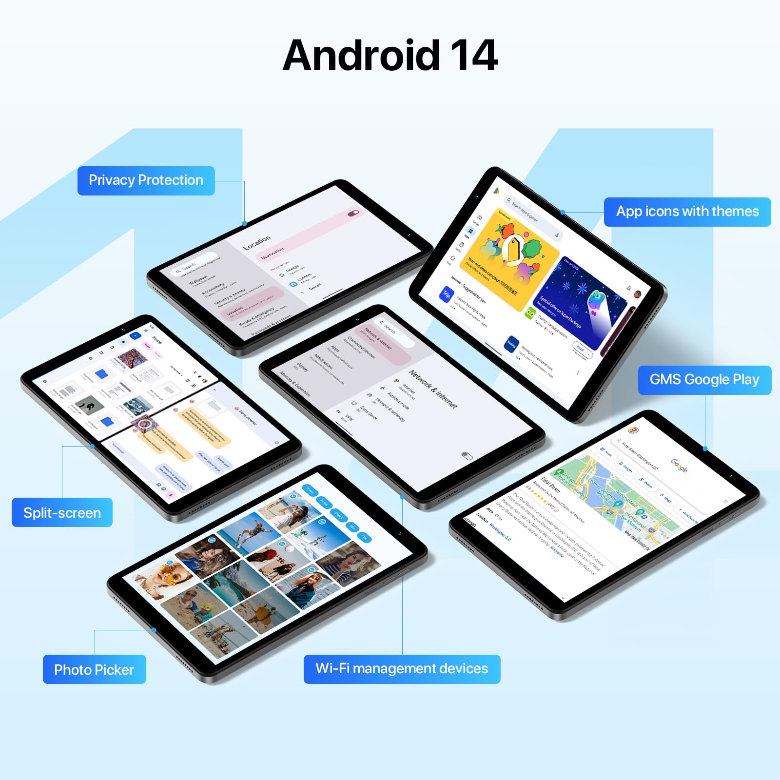 Umidigi G1 Tab Mini Android 14 New Tablet 2024, 7(3+4)Gb+32Gb 1Tb Expand, Wi Fi 6 Model, 8 Inch Tablet With Quad Core Processor Up To 2.0 Ghz, 5000Mah, Dual Camera, Bt, 1280*800 Hd Ips Touch Screen
