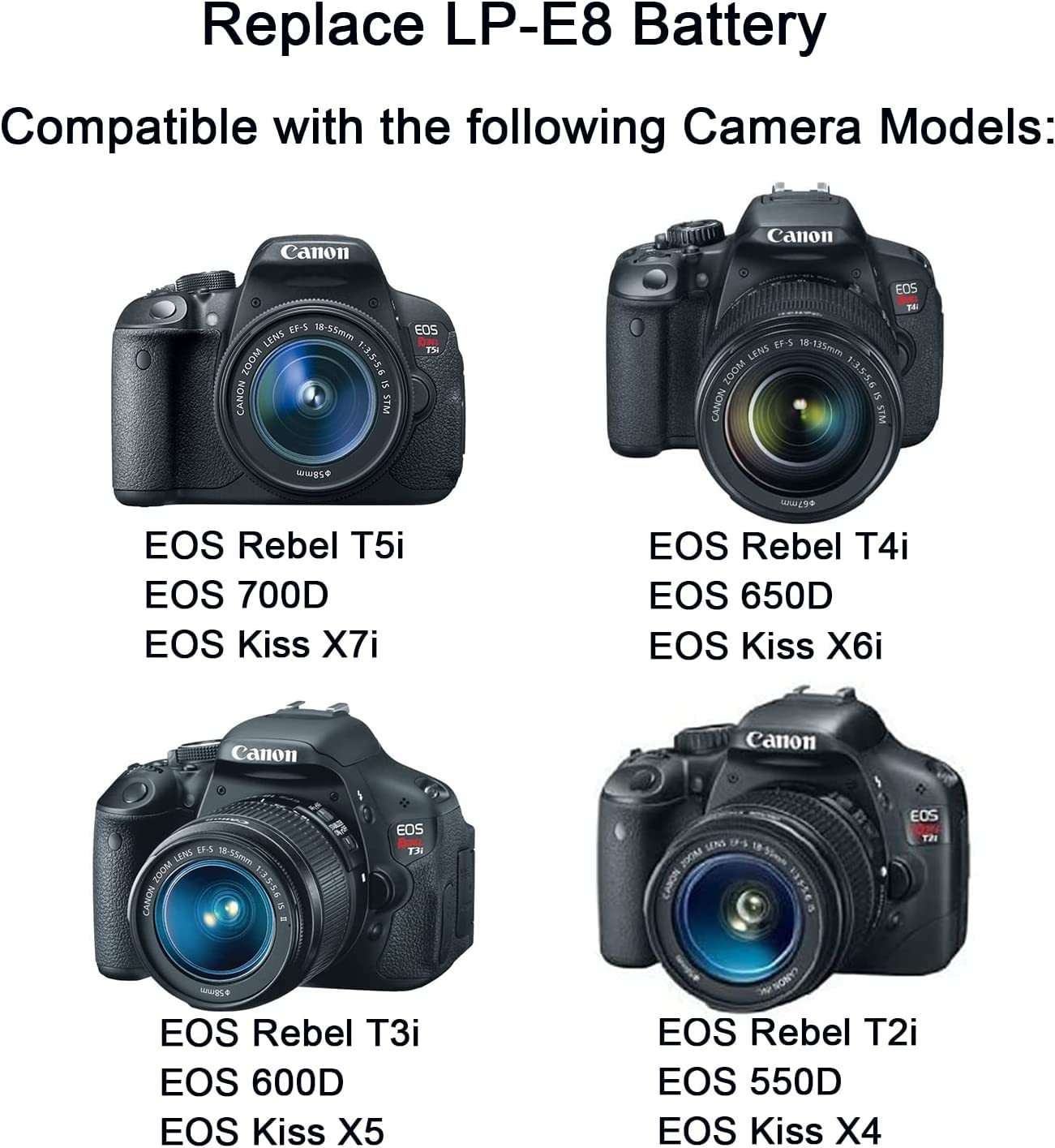 Hy1C Ack E8 Ac Power Adapter Dr E8 Dc Coupler Lp E8 Dummy Battery Kit For Canon Eos Rebel T5I T4I T3I T2I 700D 650D 600D 550D Cameras