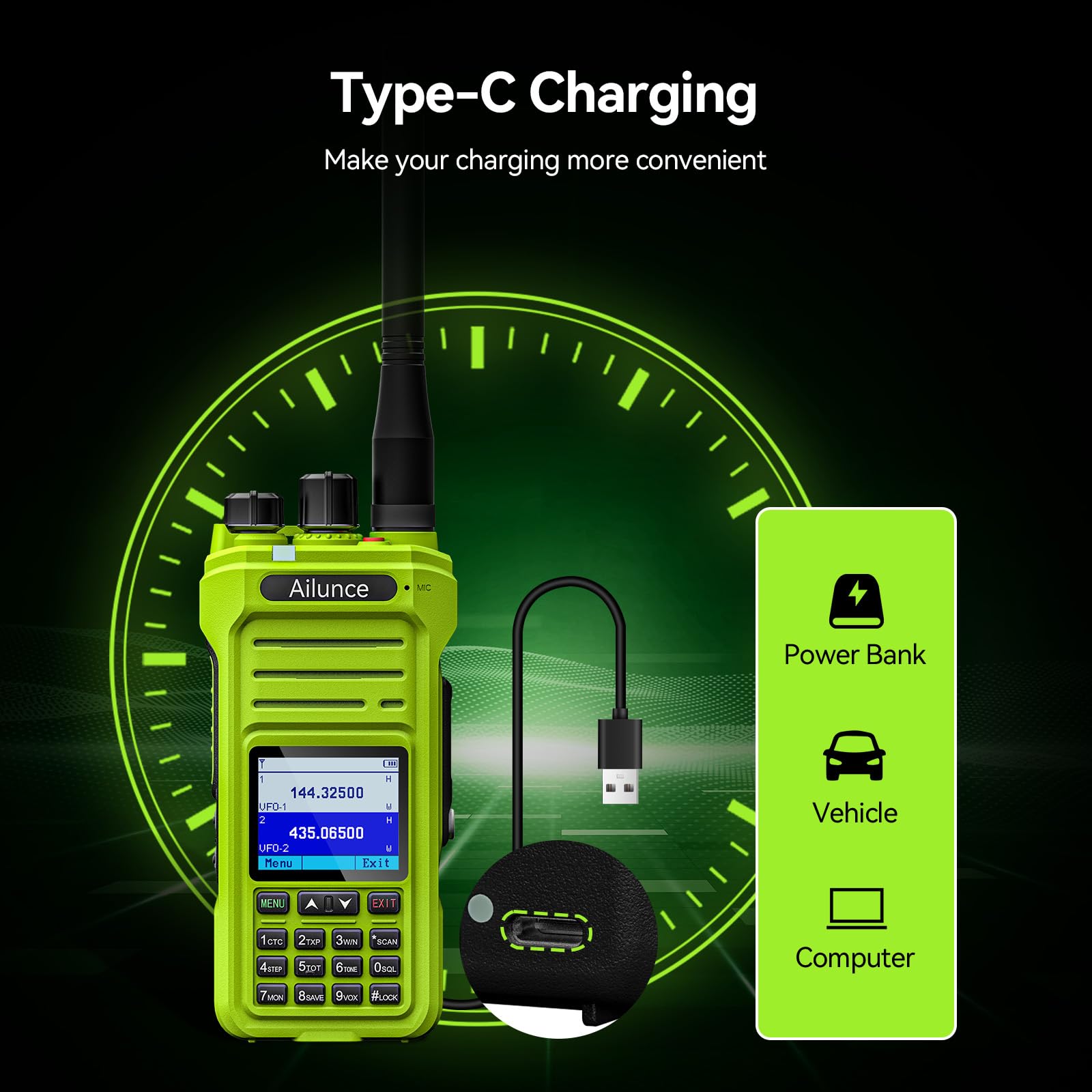 Retevis Ailunce Ha1G Gmrs Radio, Long Range Walkie Talkies, Ip67 Waterproof Two Way Radio, Noaa Weather Alerts, Usb-C Charging,