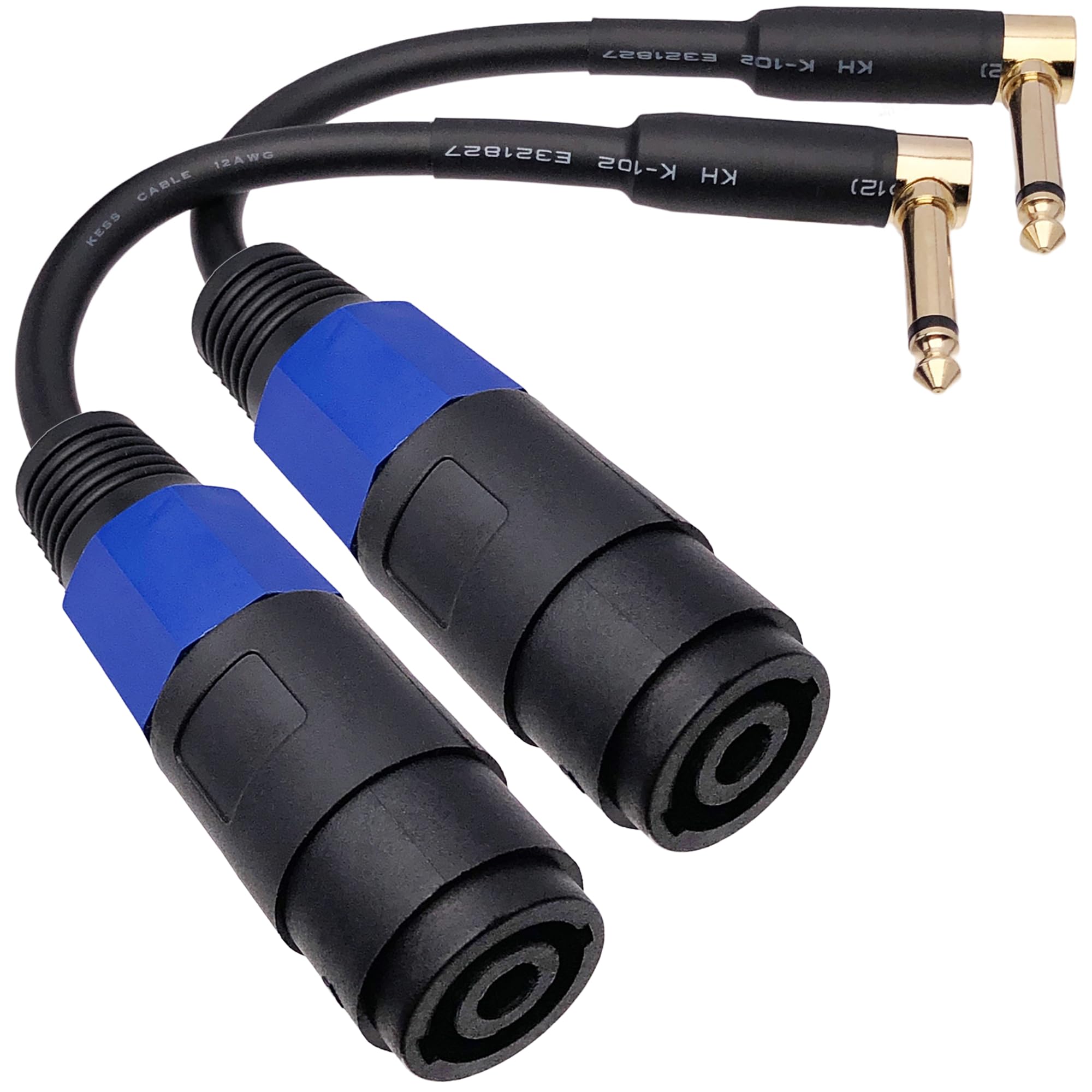 Cess 144 Speakon Female Connector To 1/4' Male Ts Speaker Cable   Speak On Jack To 1/4 Ts Plug (Right Angle Plug)