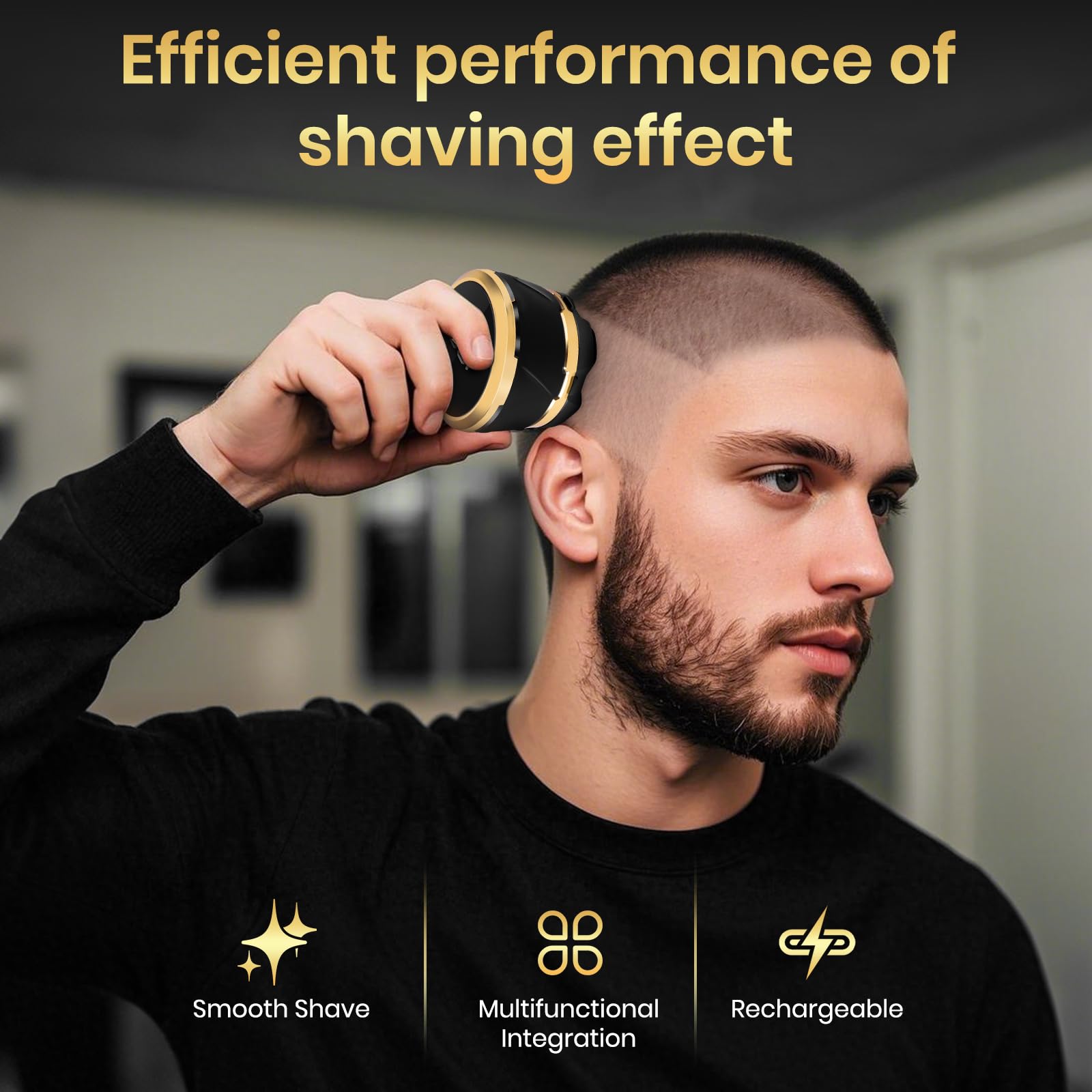 Ufree Head Shavers For Bald Men, Electric Shavers Razor, Rechargeable Bald Head Razor, Magnetic 6D Rotary Shaver, Waterproof Fac