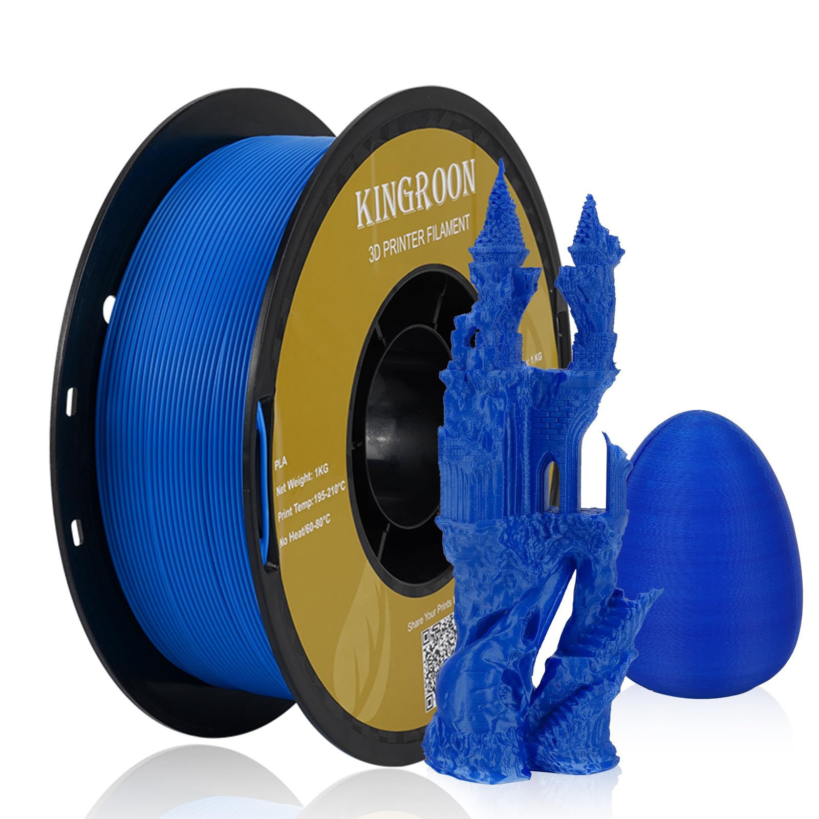 Kingroon Pla 3D Printer Filament,10 Rolls, 10Kg Spool(22Lbs),Single And Triple Color1.75 Mm,Black+White+Red+Green+Blue+Red Green