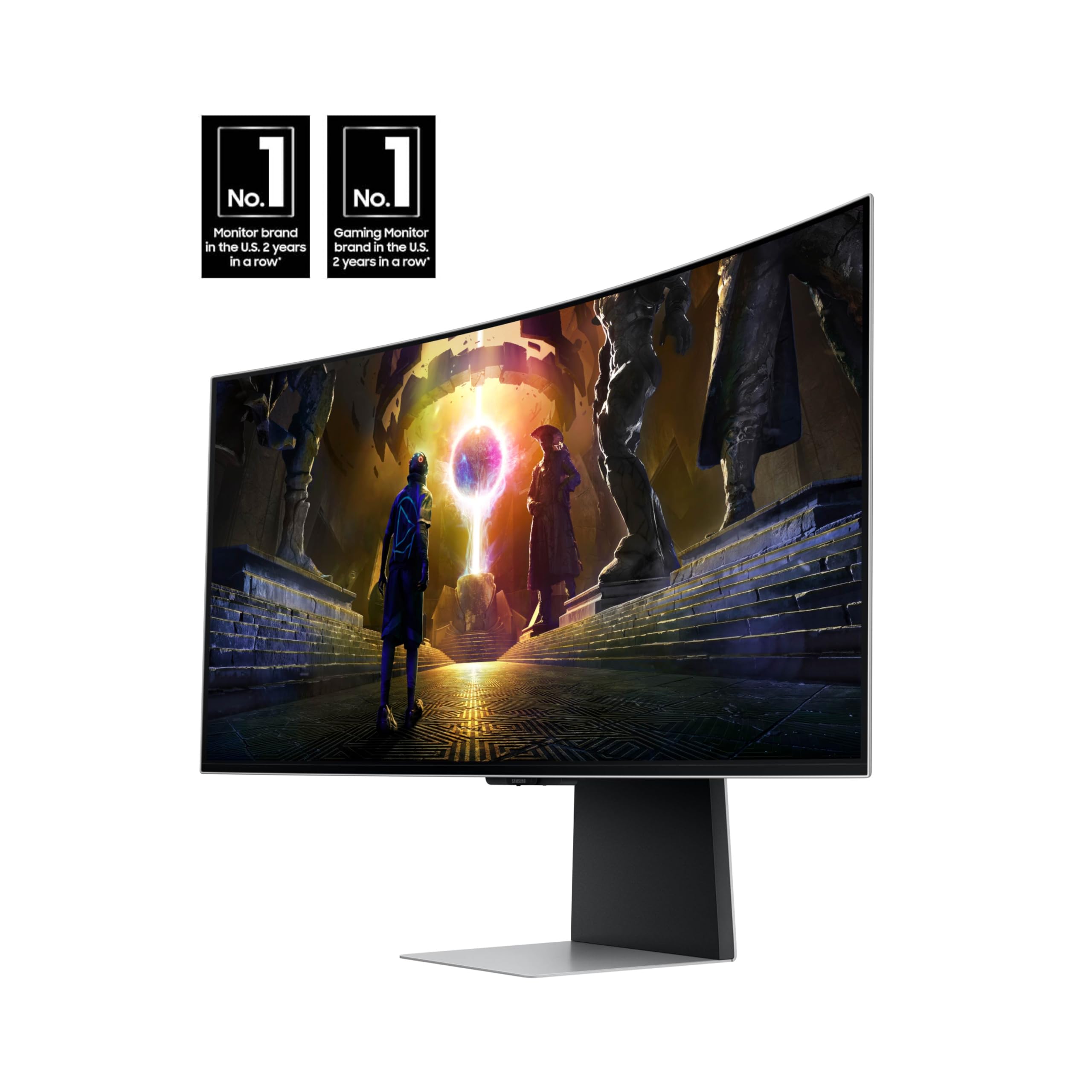 Samsung 34" Odyssey OLED G8 Curved Gaming Monitor, 175Hz, G-Sync, Silver, Model LS34DG856SNXZA
