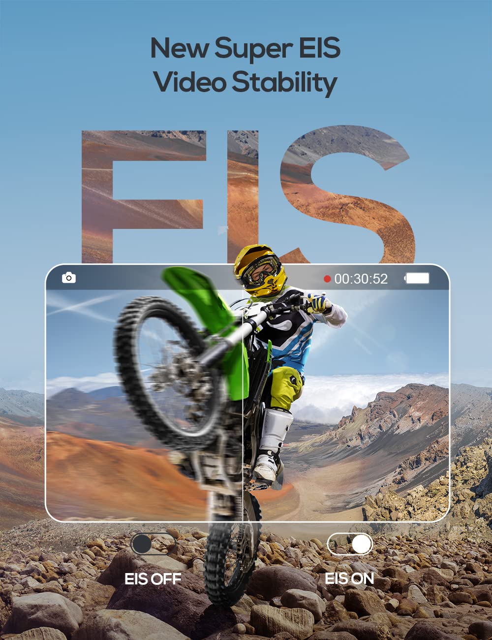 Izeeker Ia800 Action Camera 4K 24Mp With Touchscreen, Dual Screen Vlog Camera Eis3.0 With Remote Control 40M Underwater Camera W